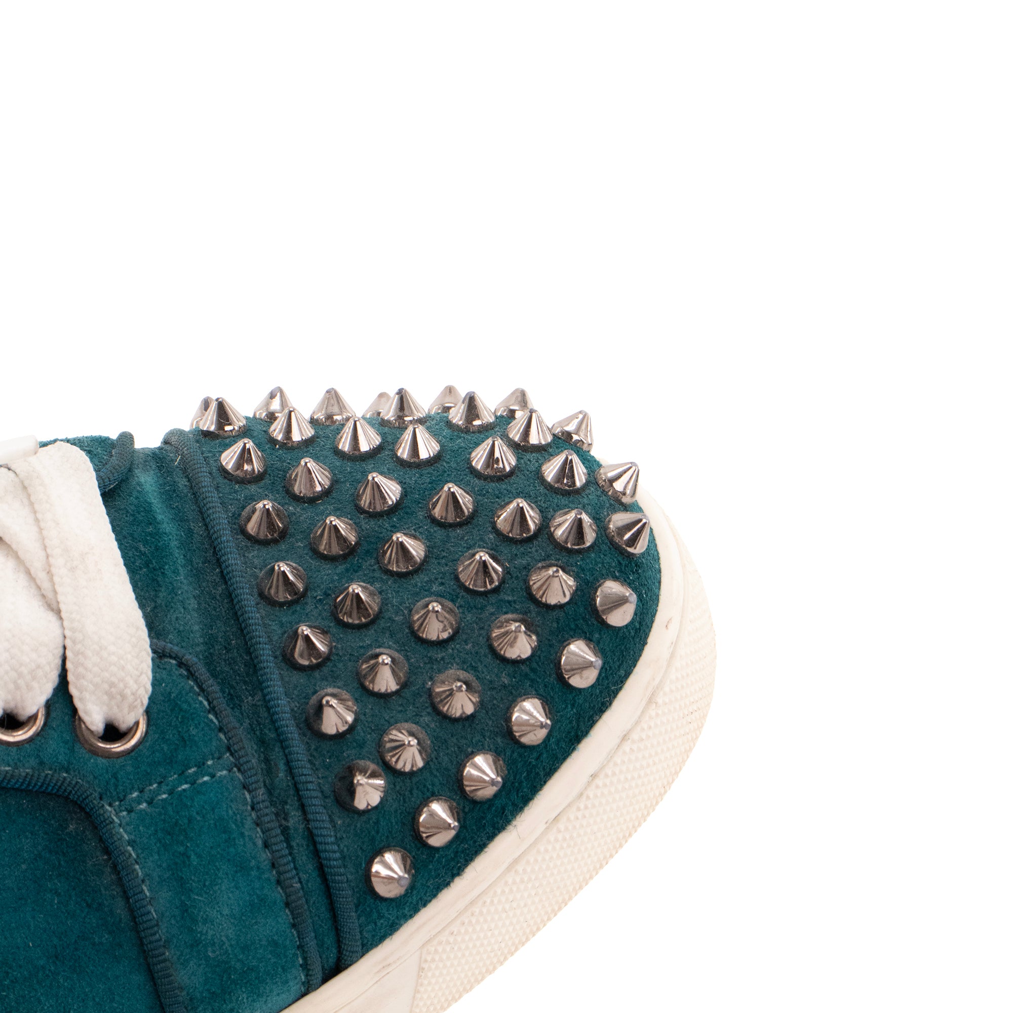 LOUBOUTIN - Louis Junior Spikes Louboutin sneakers in duck blue suede (T36)