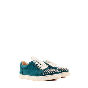 LOUBOUTIN - Louis Junior Spikes Louboutin sneakers in duck blue suede (T36)