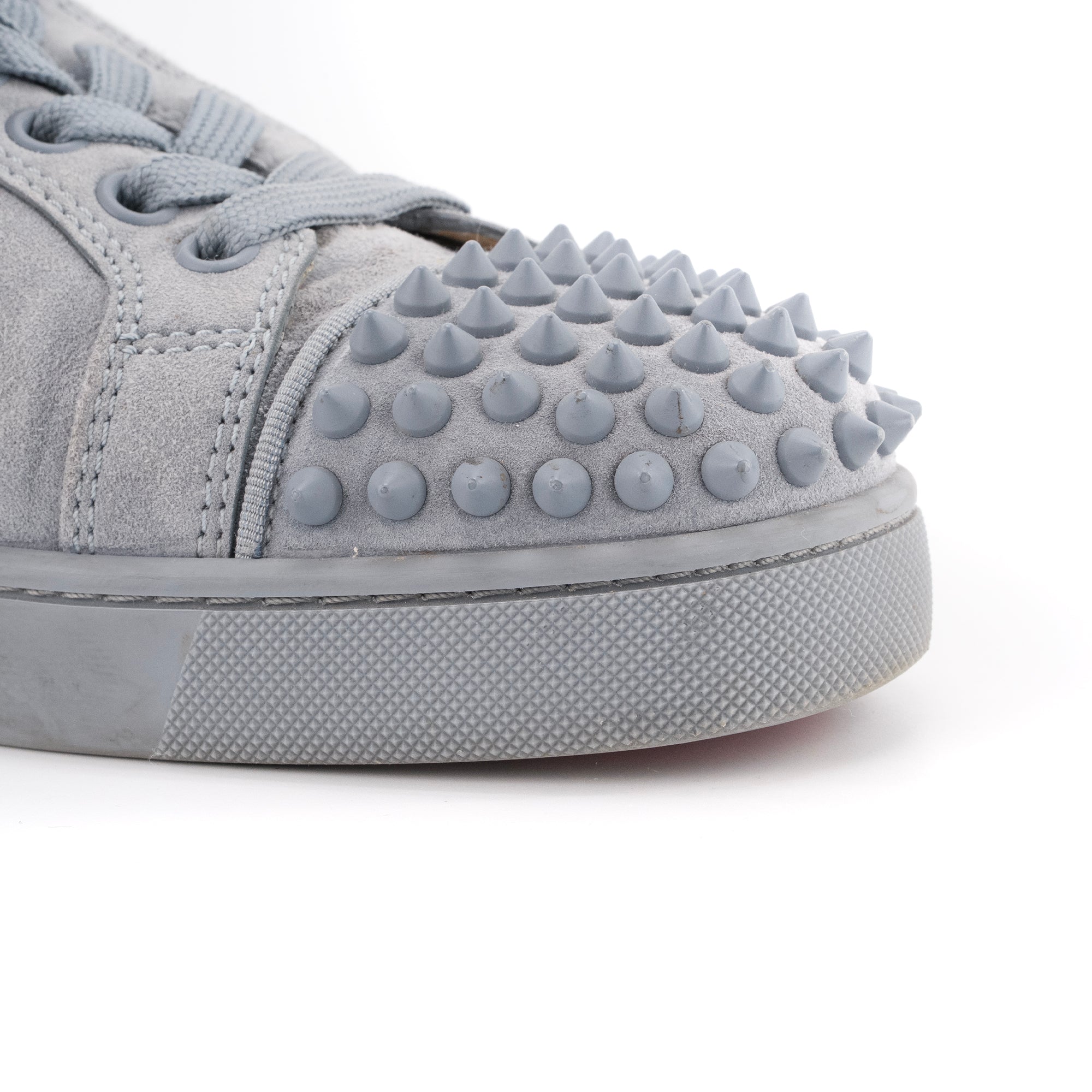 LOUBOUTIN - Sneakers Louis Junior Spikes Louboutin en daim bleu (T39)