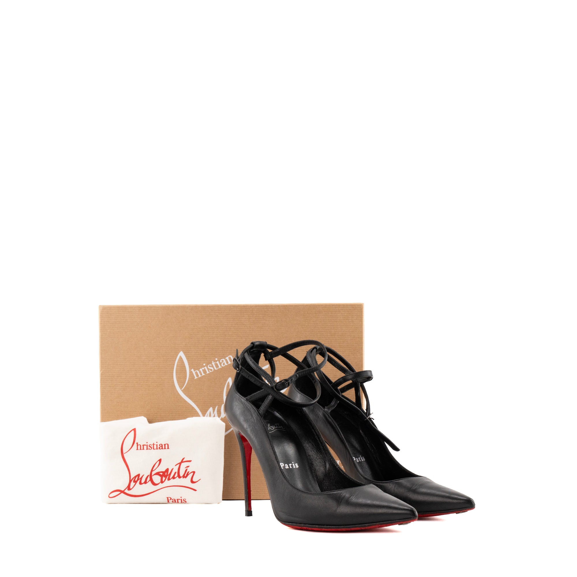 LOUBOUTINS - Escarpins Conclusive Louboutin en cuir lisse noir (T36,5)