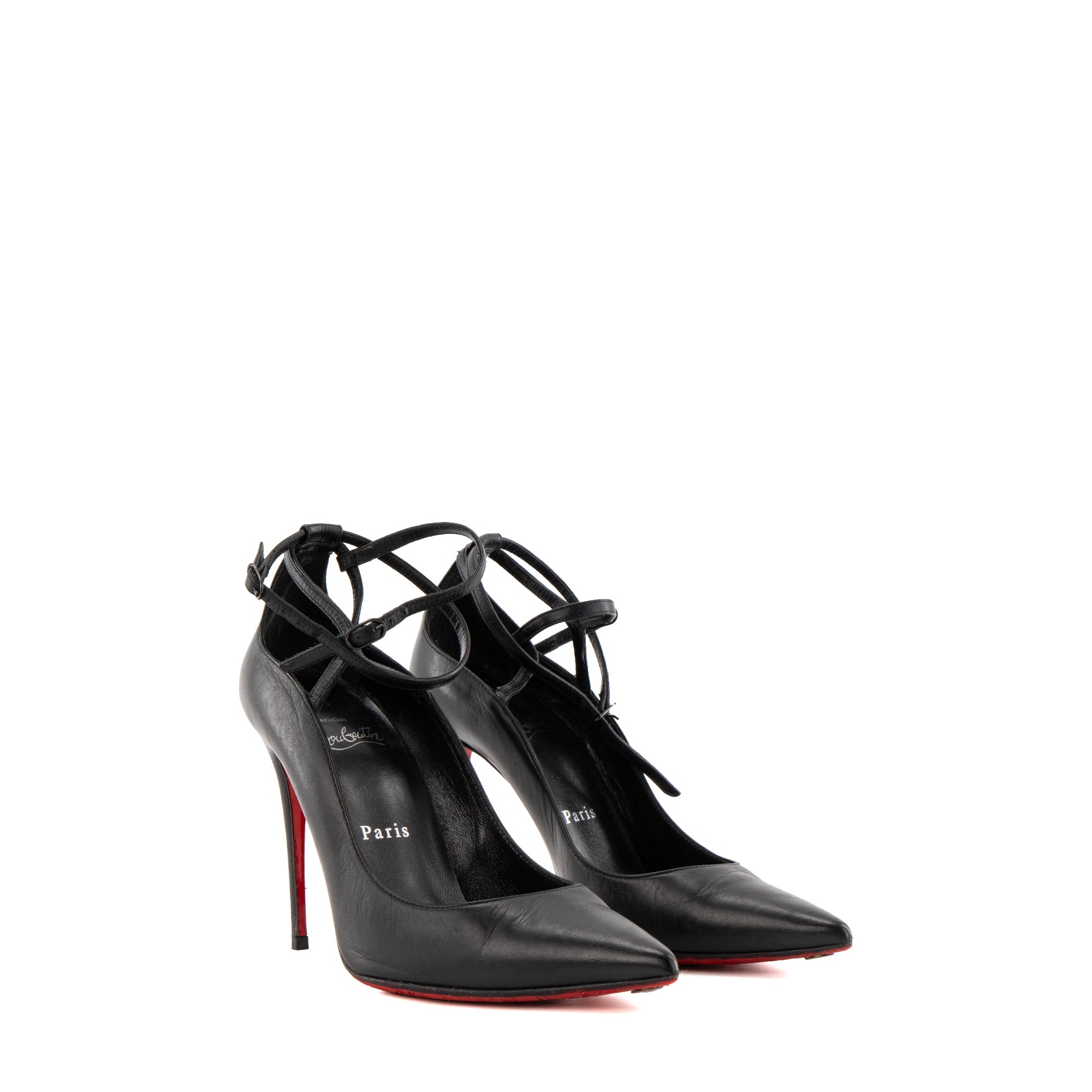 LOUBOUTINS - Escarpins Conclusive Louboutin en cuir lisse noir (T36,5)