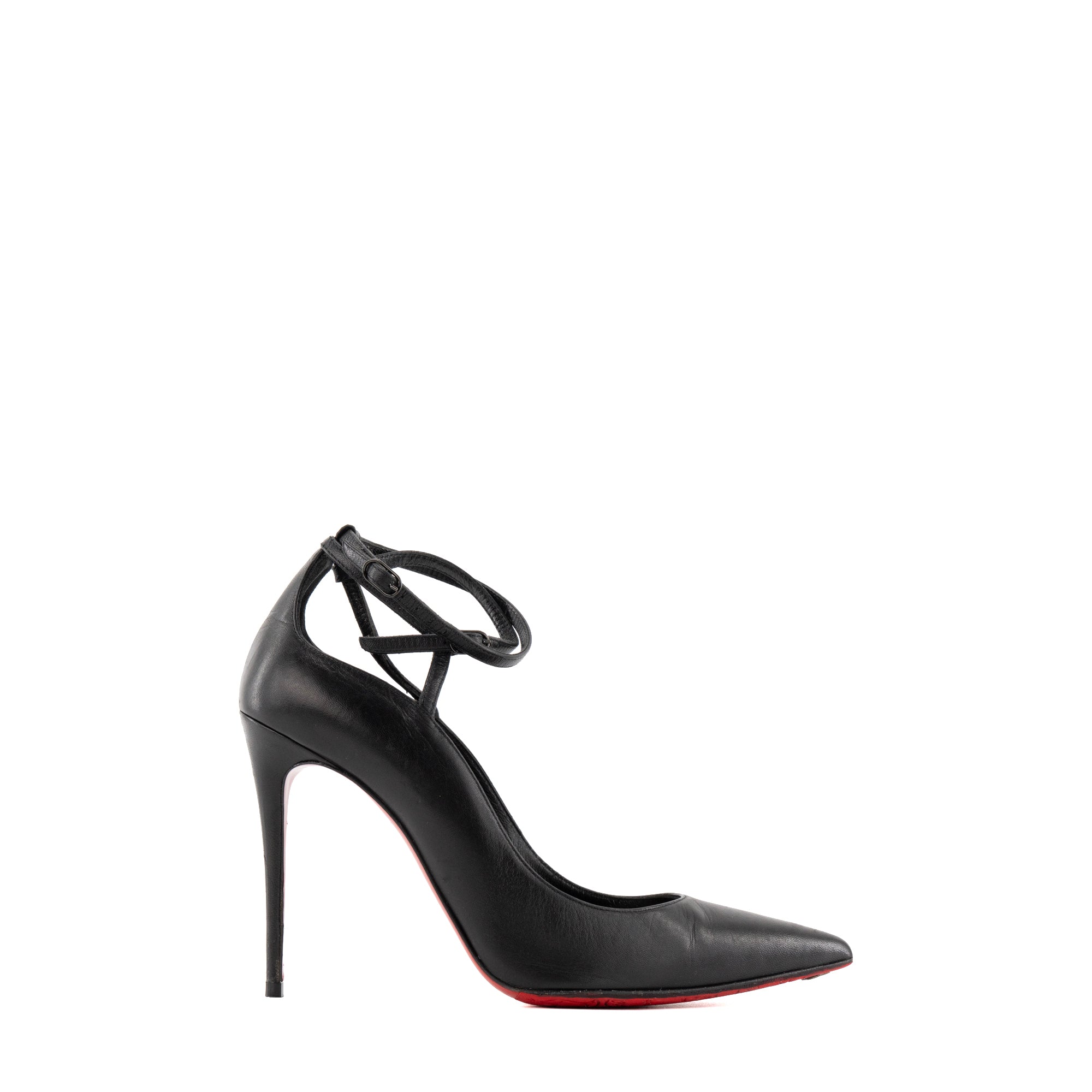 LOUBOUTINS - Escarpins Conclusive Louboutin en cuir lisse noir (T36,5)