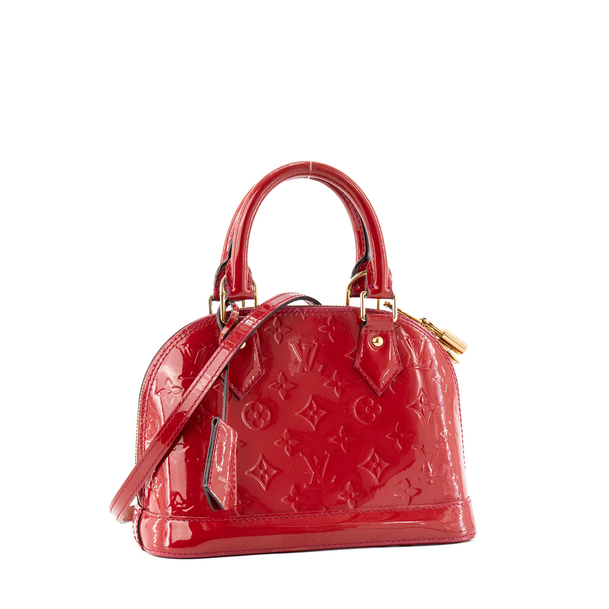 LOUIS VUITTON - Sac à bandoulière Alma BB Louis Vuitton en cuir verni rouge