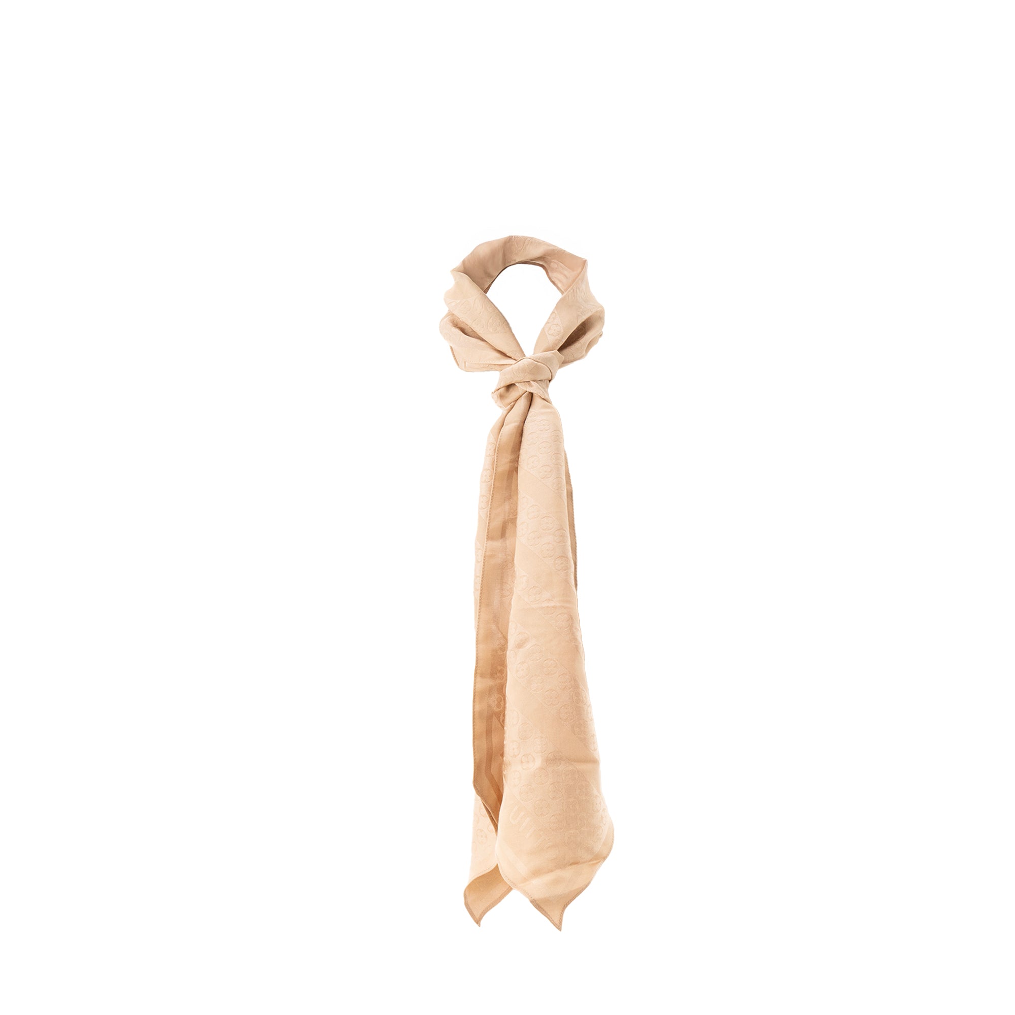 LOUIS VUITTON - Foulard Louis Vuitton en soie beige