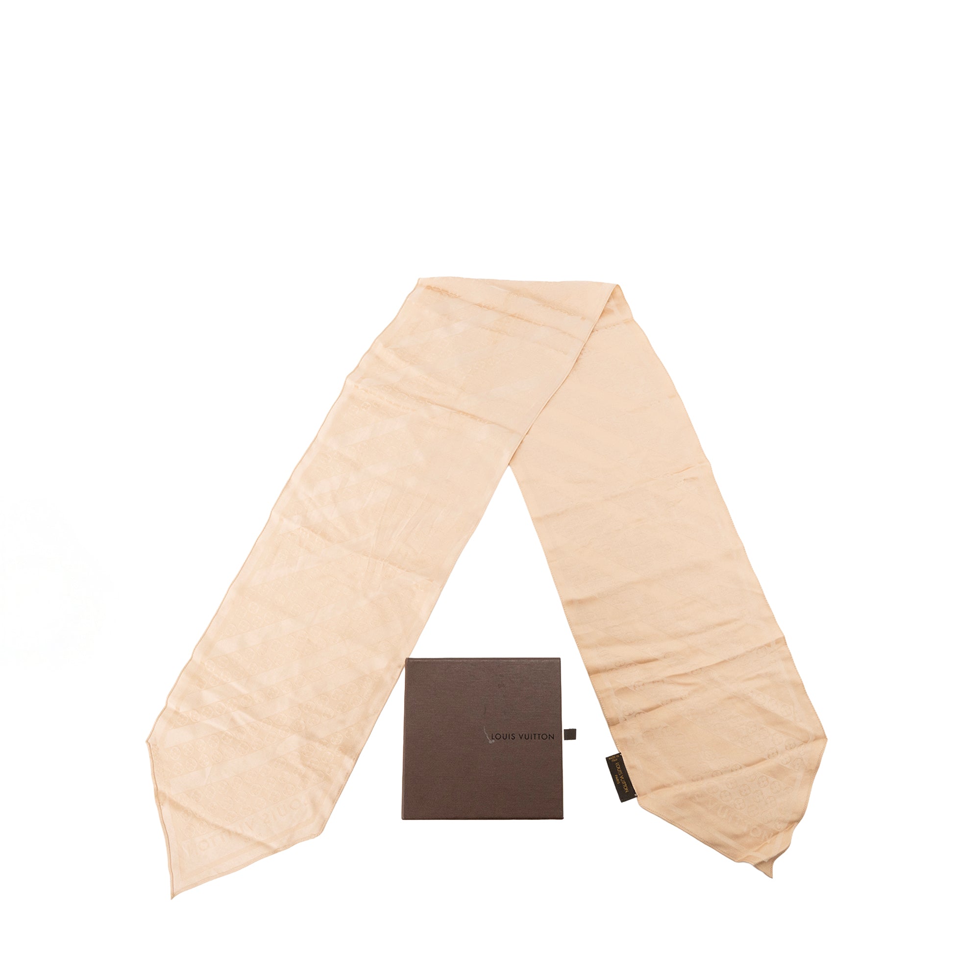 LOUIS VUITTON - Foulard Louis Vuitton en soie beige