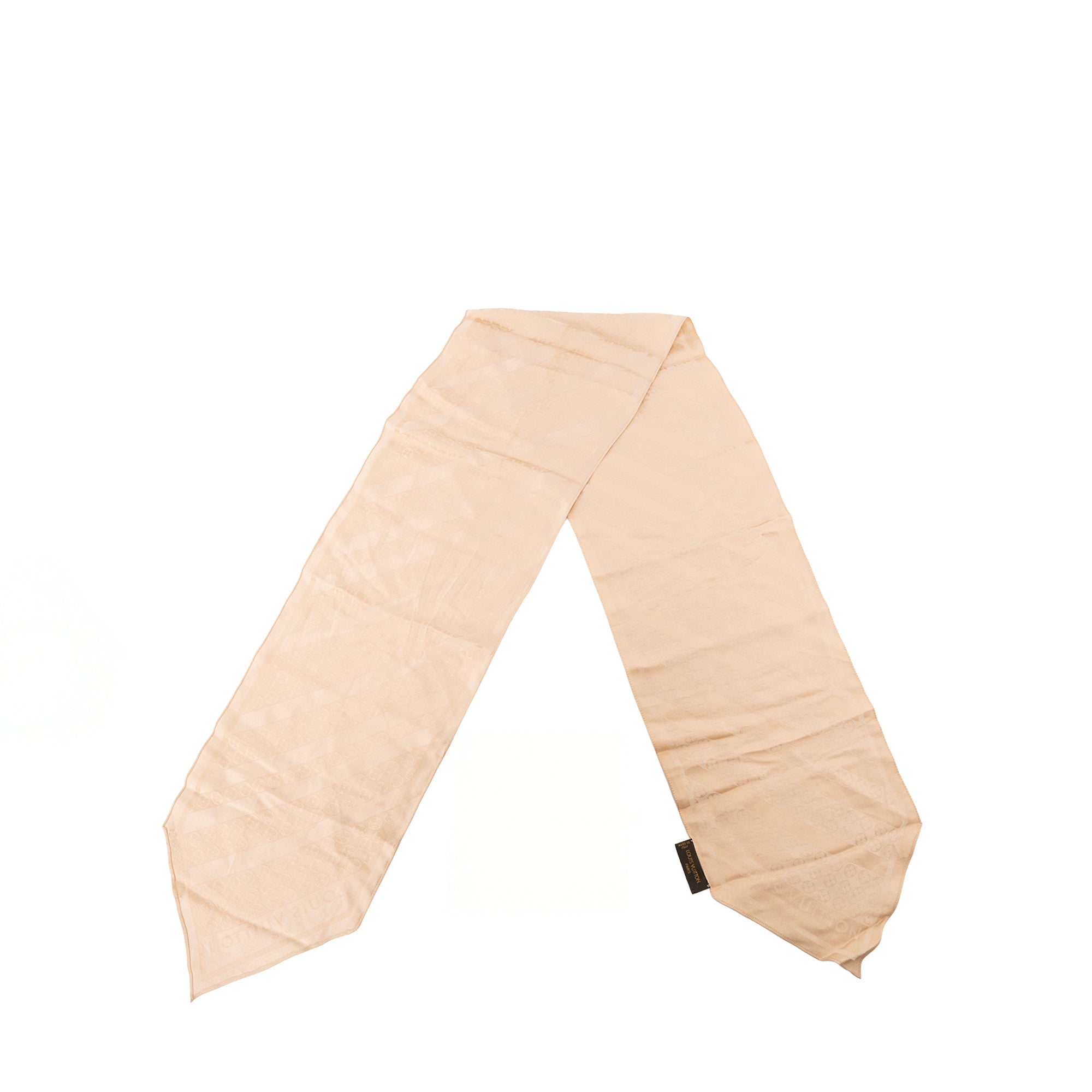 LOUIS VUITTON - Foulard Louis Vuitton en soie beige