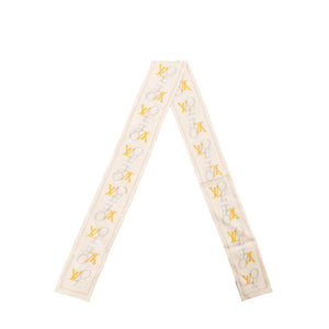 LOUIS VUITTON - Bandeau de soie Love Louis Vuitton en soie beige
