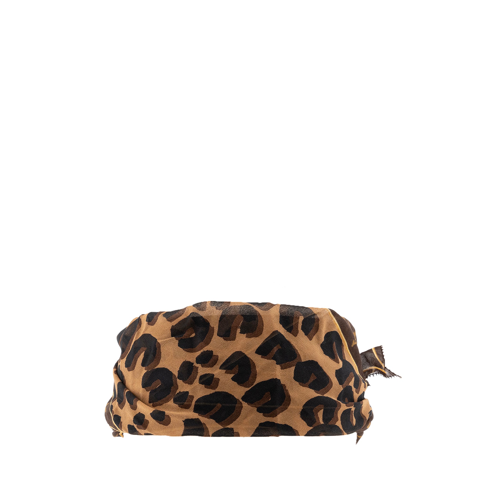 LOUIS VUITTON - Foulard Léopard Louis Vuitton en mousseline de soie marron