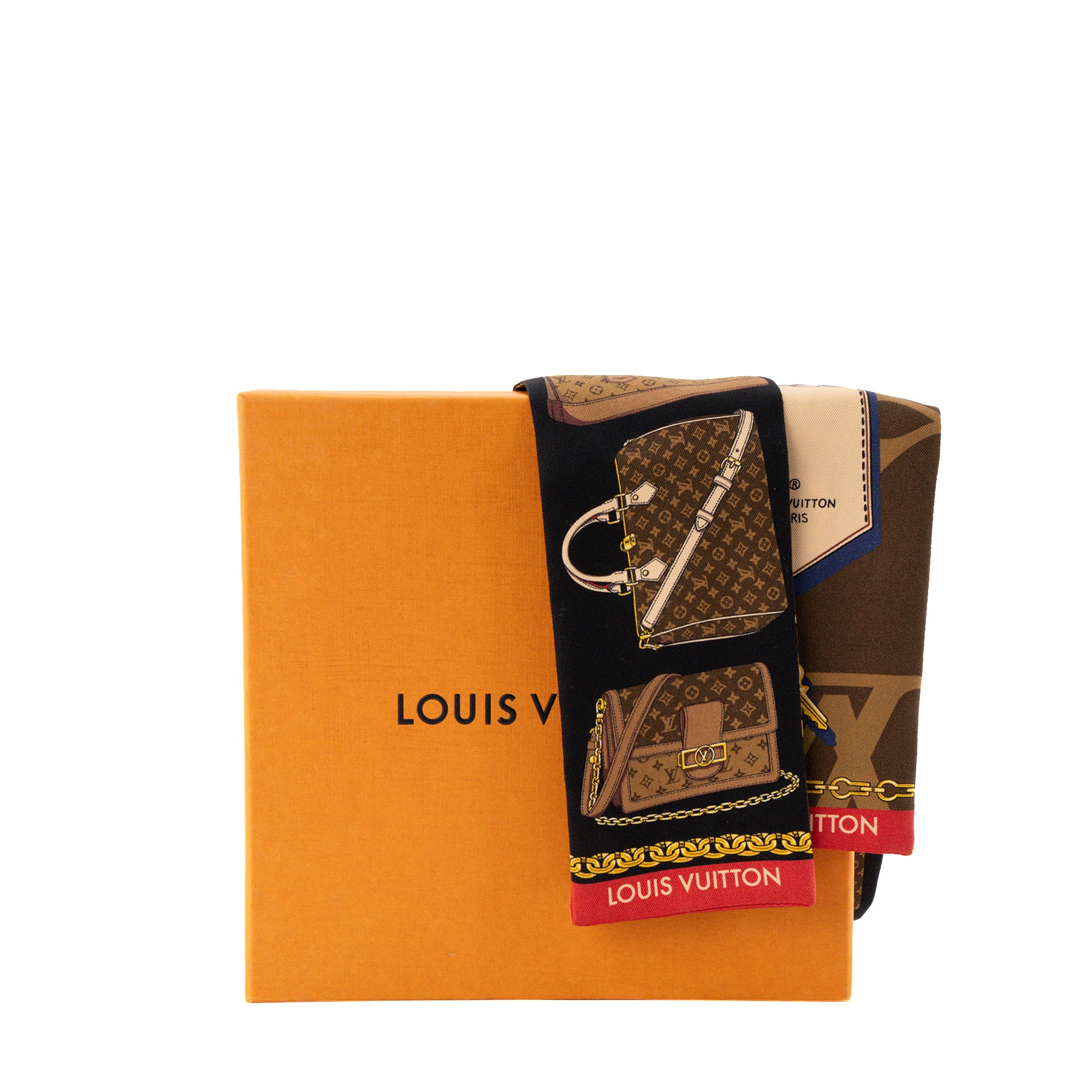 LOUIS VUITTON - Bandeau Tribute To Louis Vuitton en soie marron