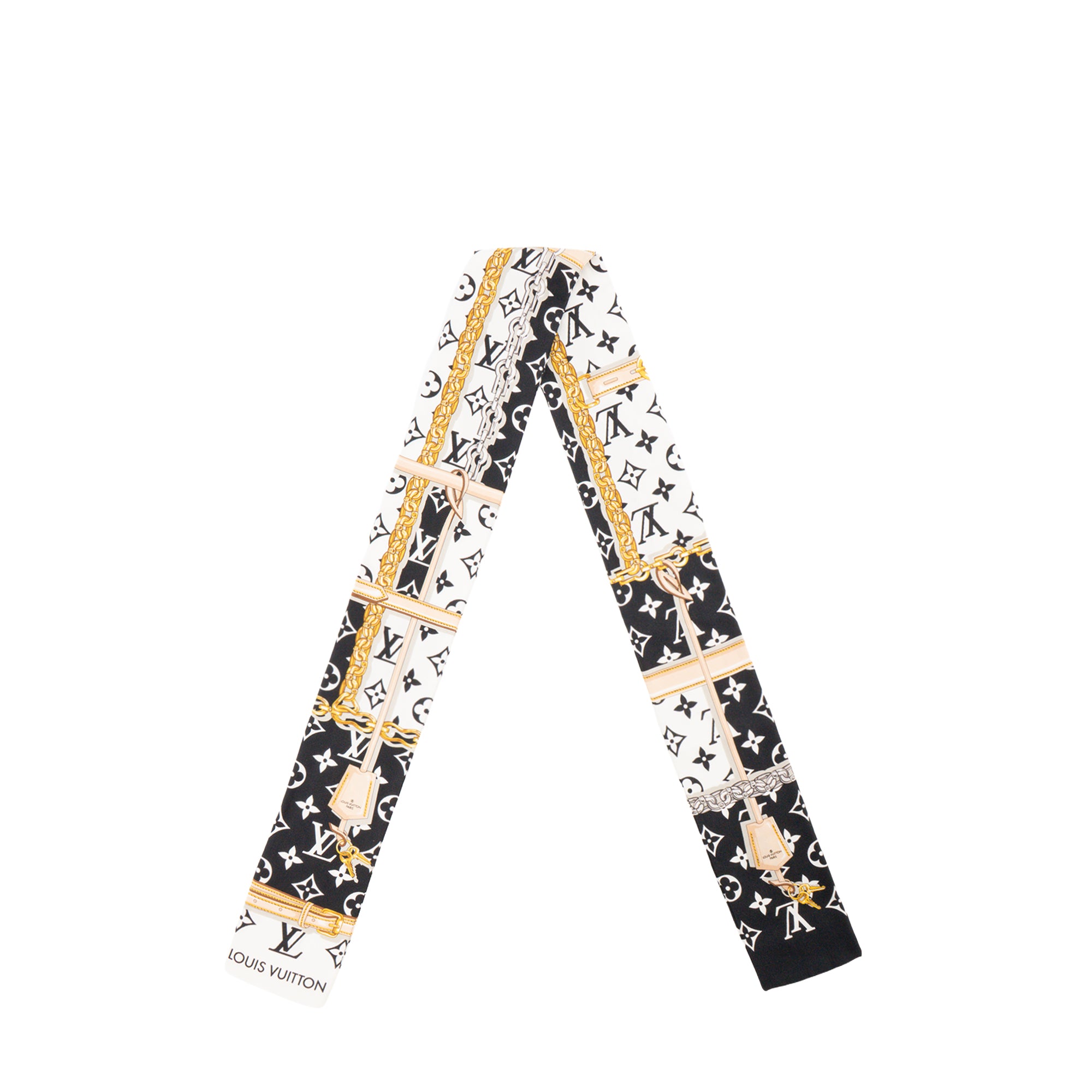 LOUIS VUITTON - Bandeau Monogram Confidential Louis Vuitton en soie noir et blanc