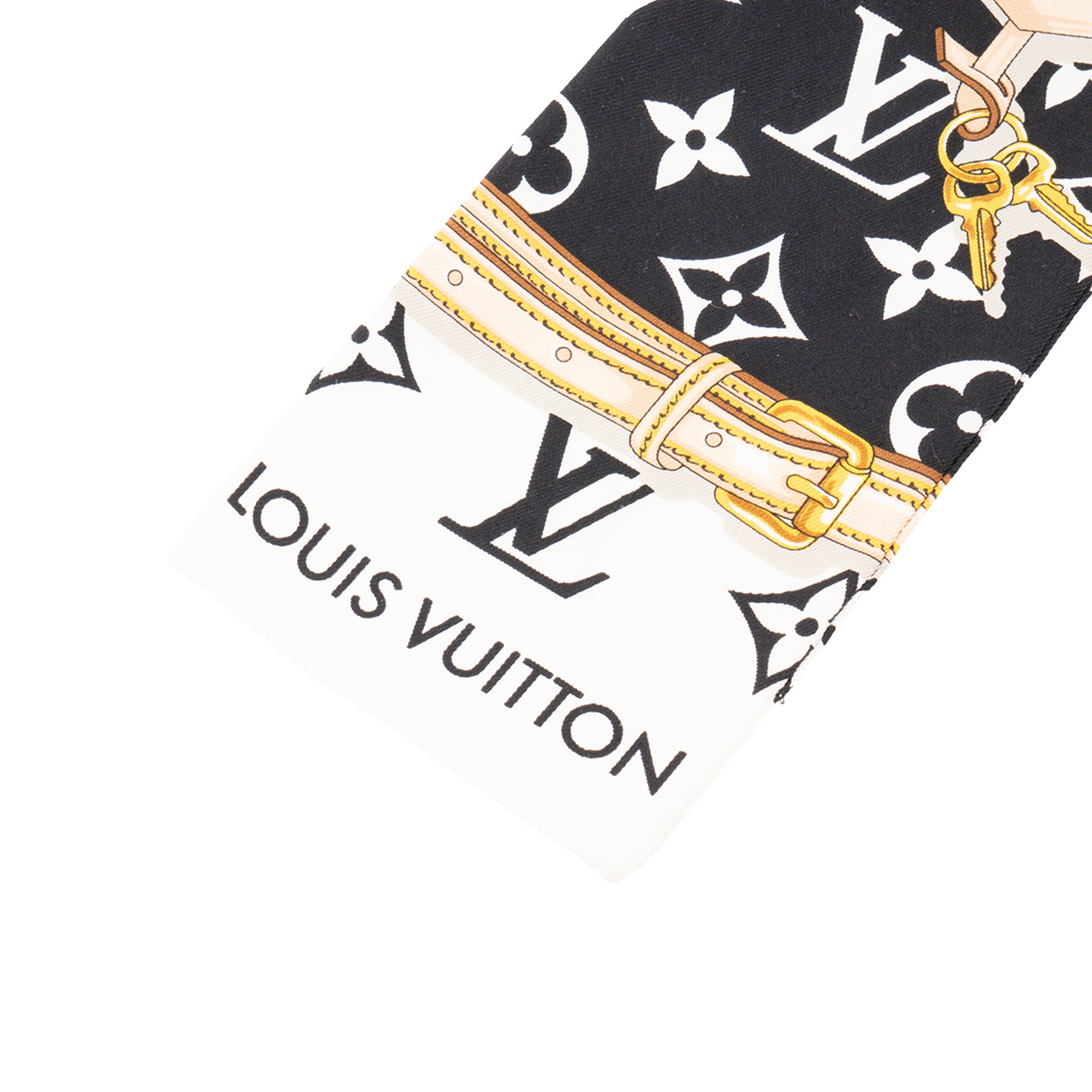 LOUIS VUITTON - Bandeau Monogram Confidential Louis Vuitton en soie noir et blanc