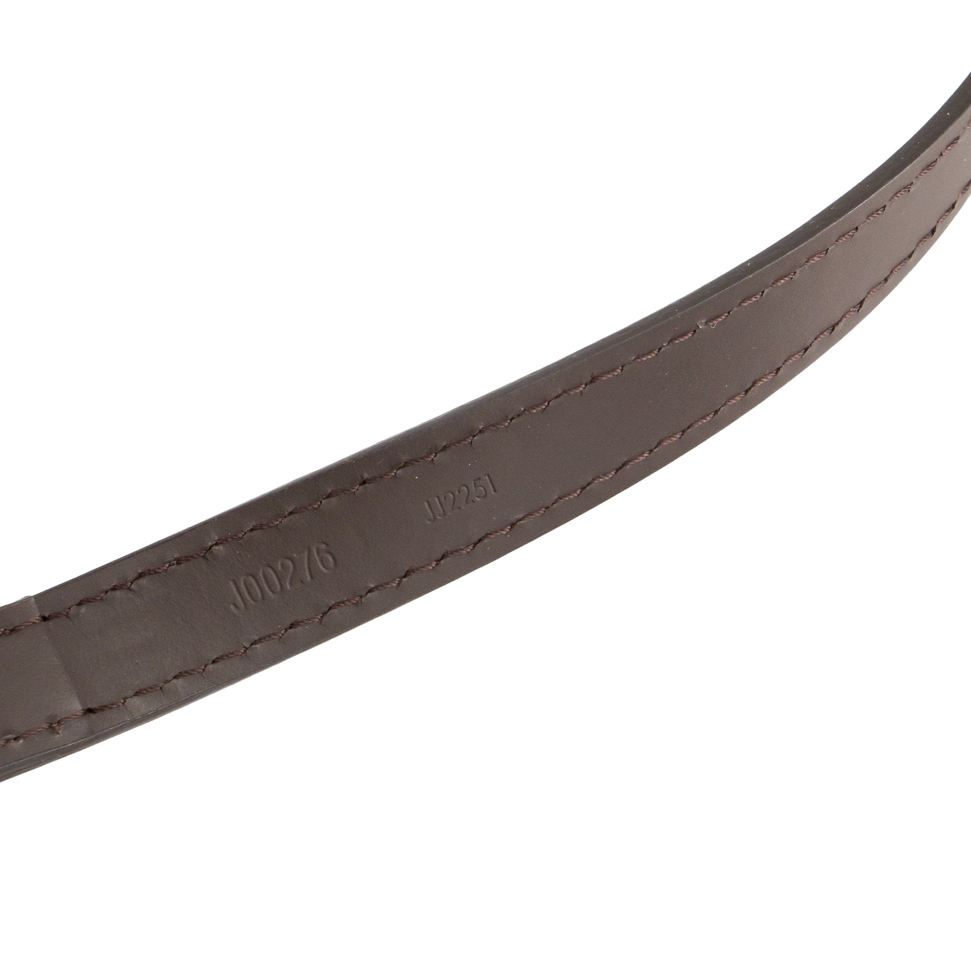 LOUIS VUITTON - Bandoulière de sac réglable Louis Vuitton en cuir lisse marron
