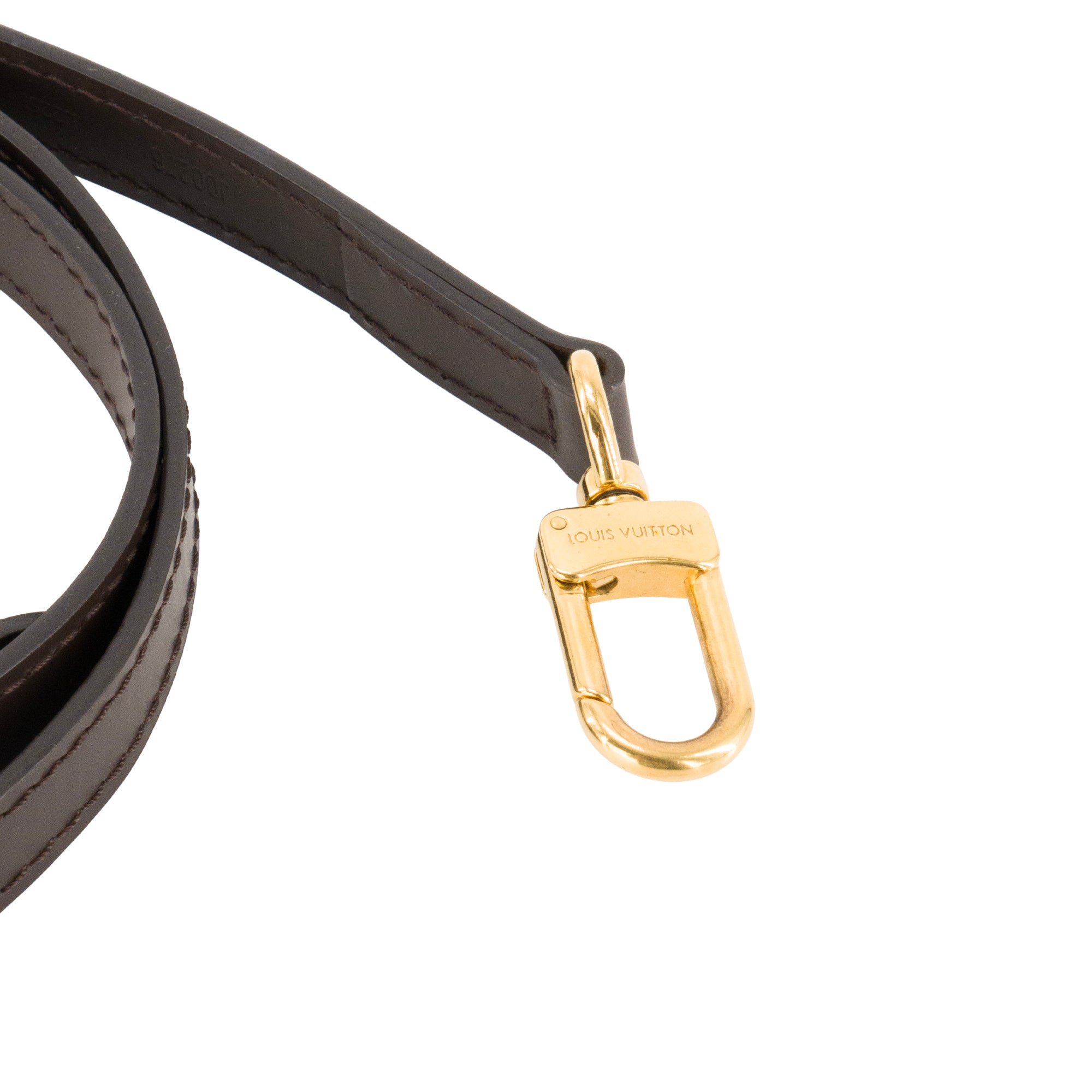 LOUIS VUITTON - Bandoulière de sac réglable Louis Vuitton en cuir lisse marron