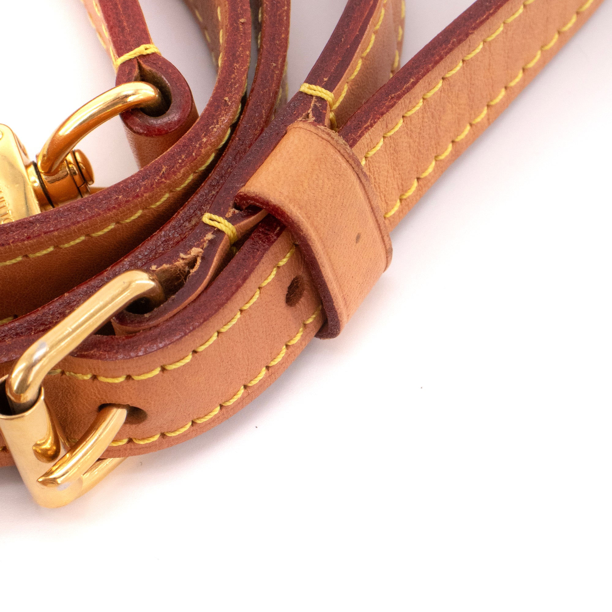 LOUIS VUITTON - Bandoulière en cuir Louis Vuitton en cuir naturel marron