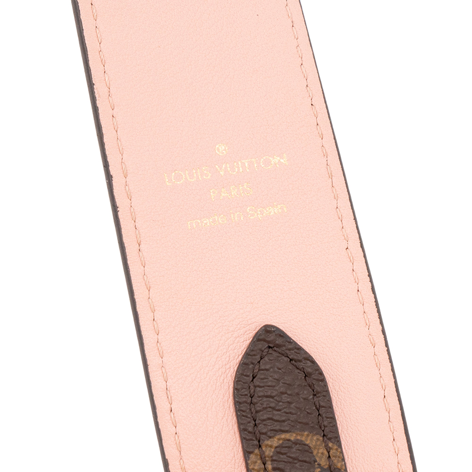 LOUIS VUITTON - Bandoulière Louis Vuitton en toile enduite monogrammée et cuir rose