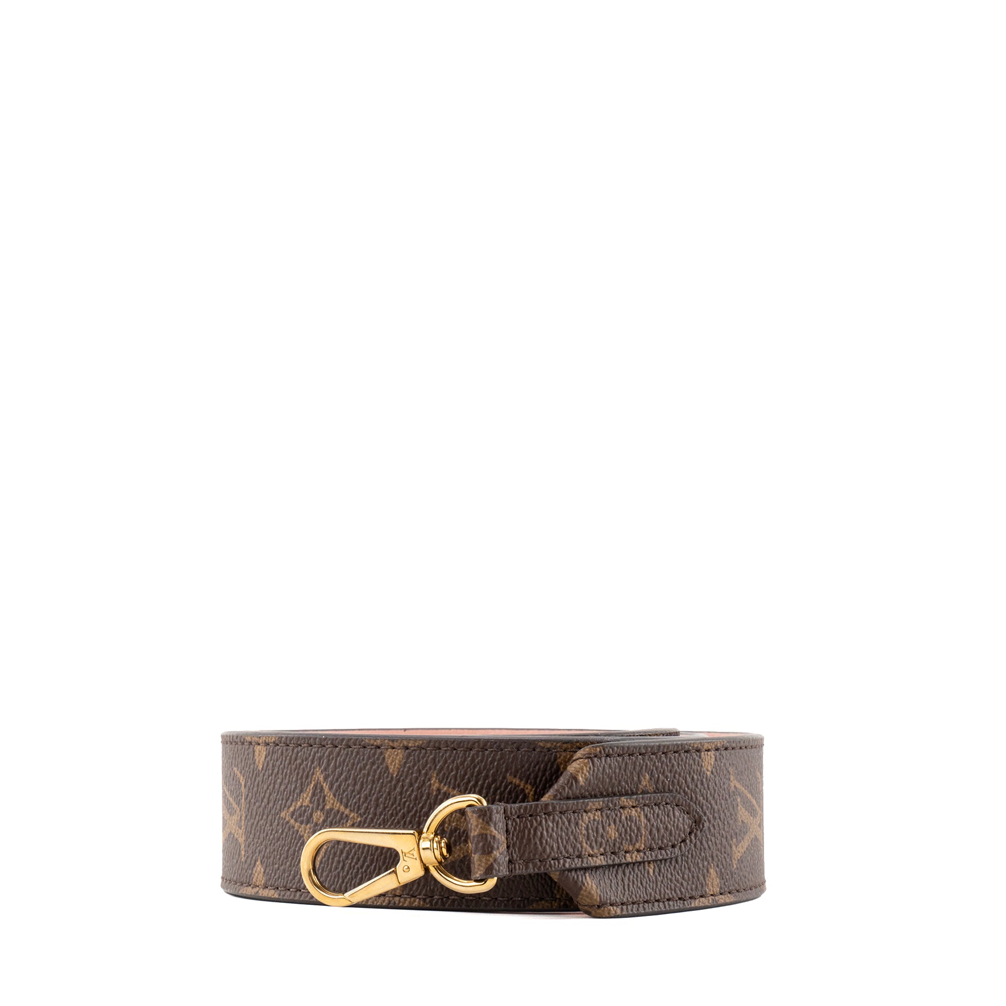 LOUIS VUITTON - Bandoulière Louis Vuitton en toile enduite monogrammée et cuir rose