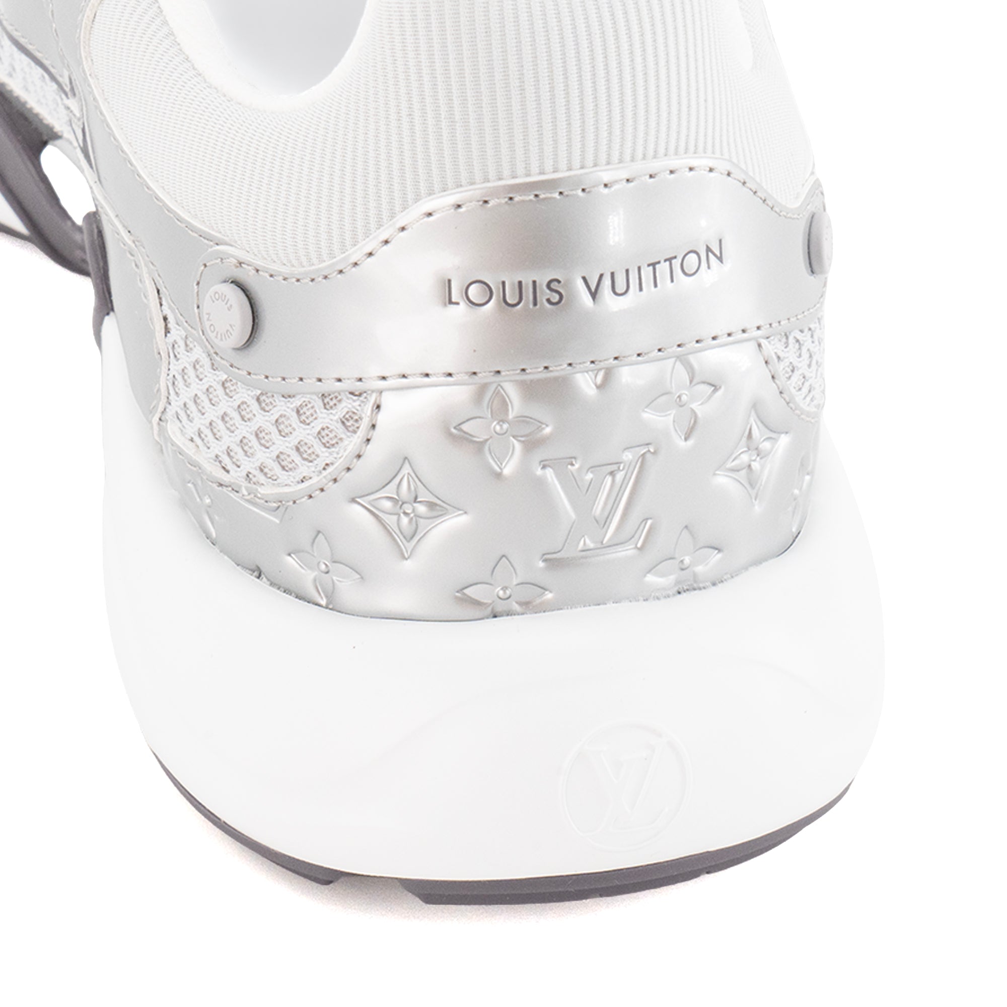 LOUIS VUITTON - Sneakers LV Olympia Louis Vuitton en plastique et toile métallique argentée (T41)