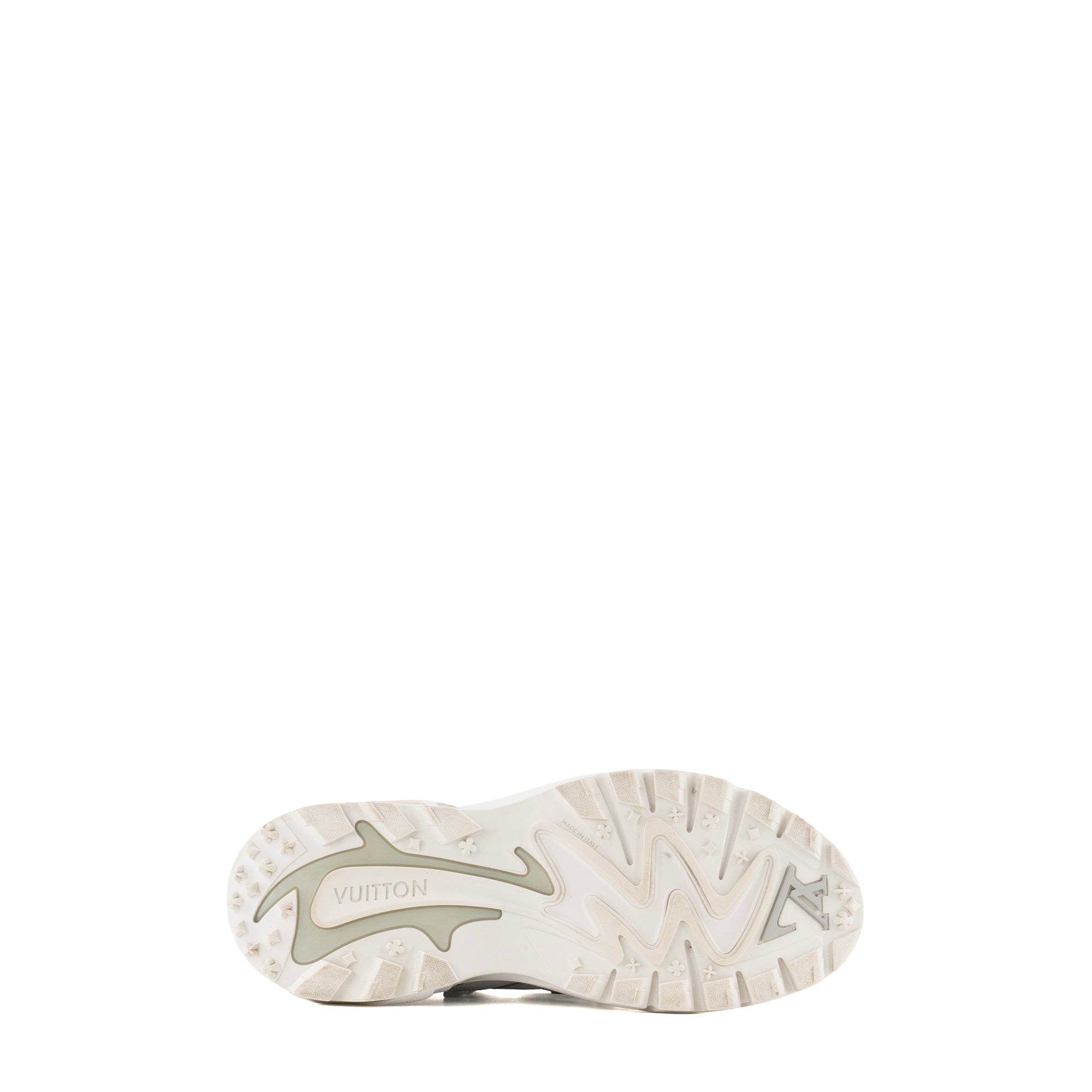 LOUIS VUITTON - Sneakers Runner Tatic Louis Vuitton en cuir et toile grise et blanche (T41)