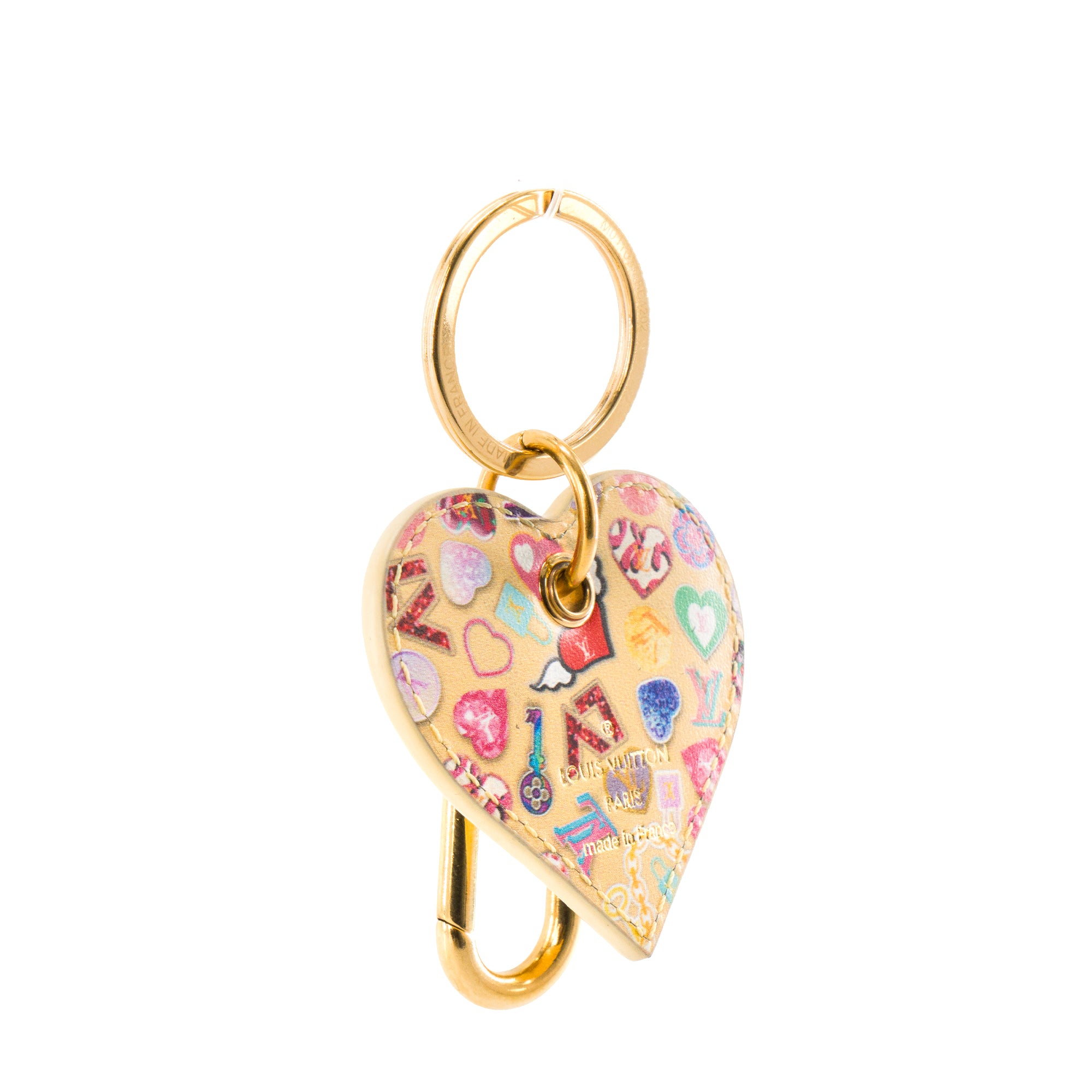 LOUIS VUITTON - Bijou de sac Coeur Louis Vuitton en cuir jaune