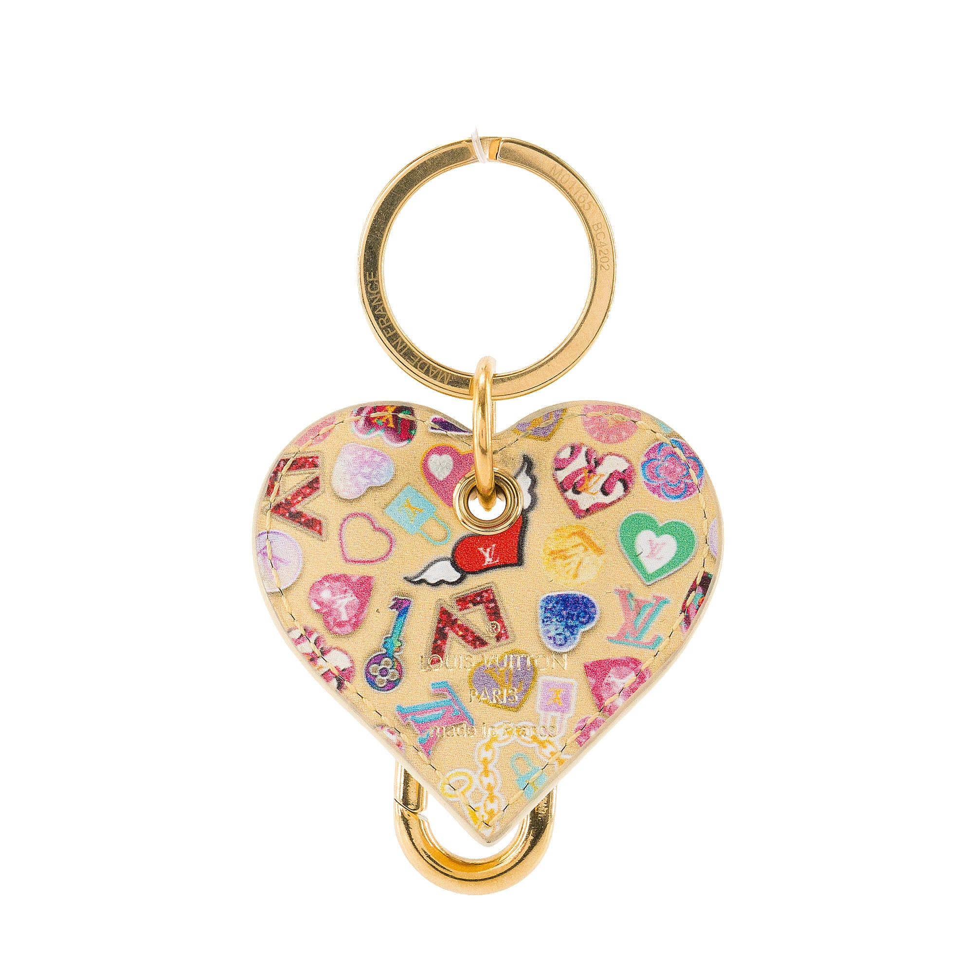 LOUIS VUITTON - Bijou de sac Coeur Louis Vuitton en cuir jaune