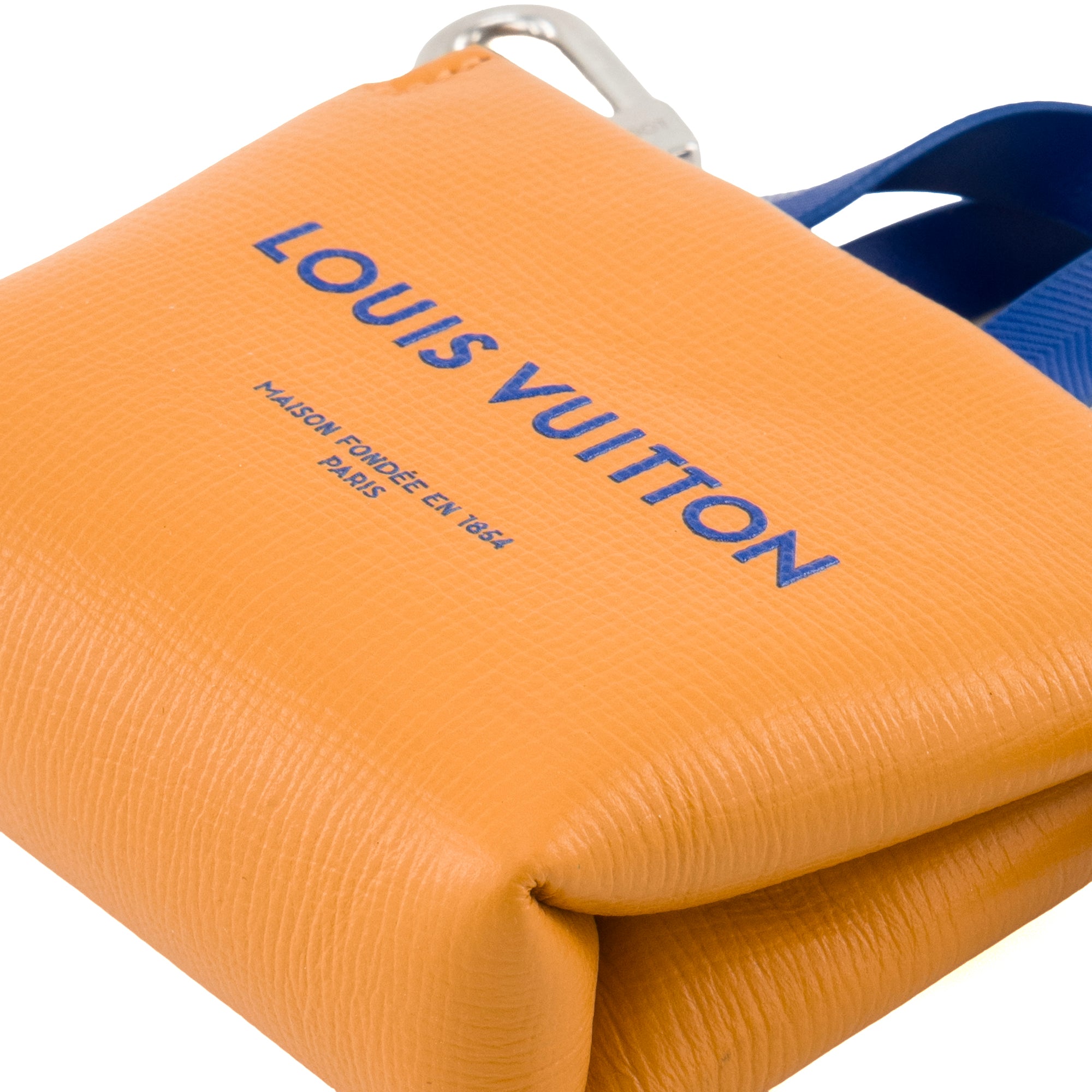 LOUIS VUITTON - Bijou de sac LV Mini Shopper Louis Vuitton en cuir orange