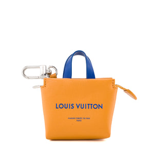 LOUIS VUITTON - Bijou de sac LV Mini Shopper Louis Vuitton en cuir orange