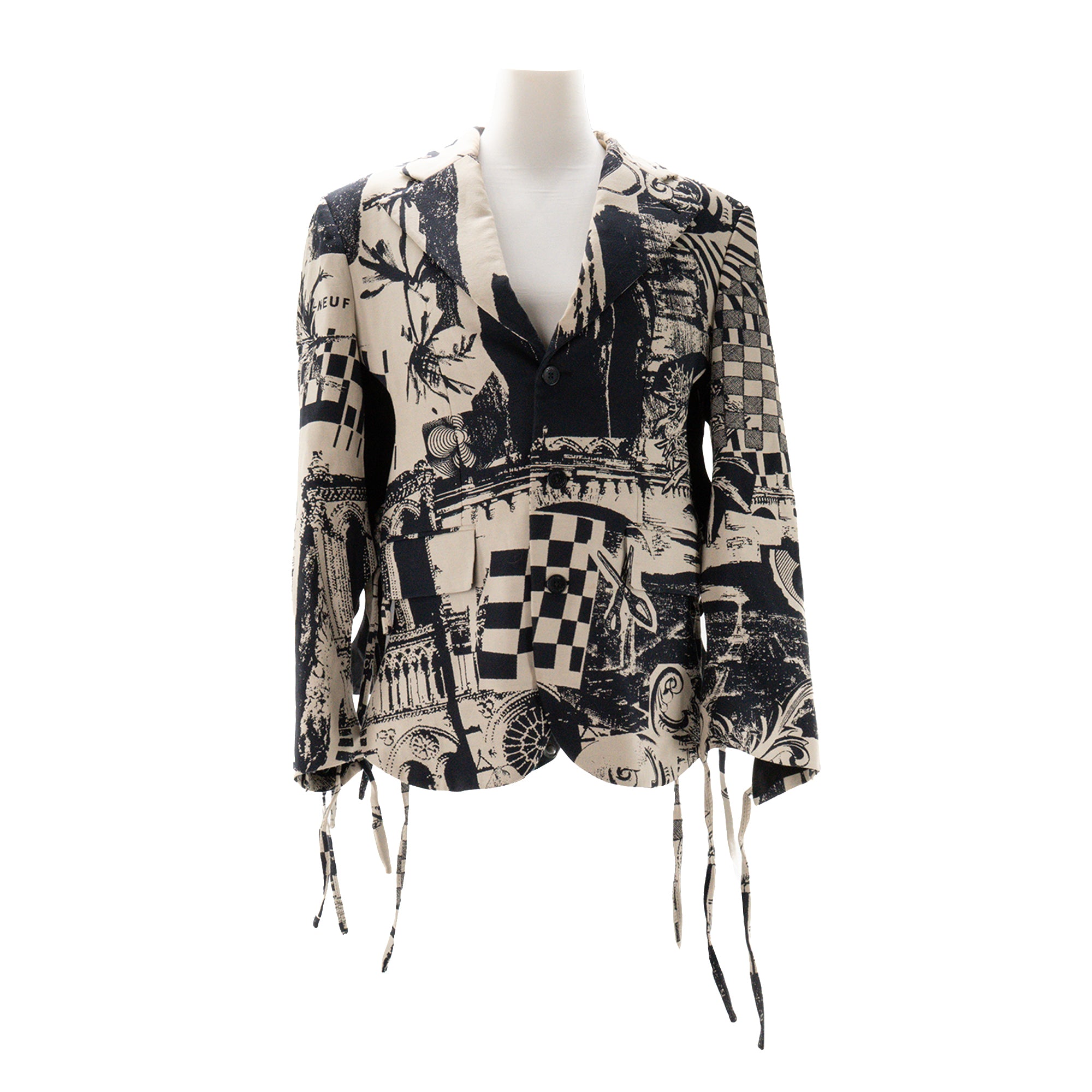 LOUIS VUITTON - Blazer Louis Vuitton à motif noir et blanc (T44)
