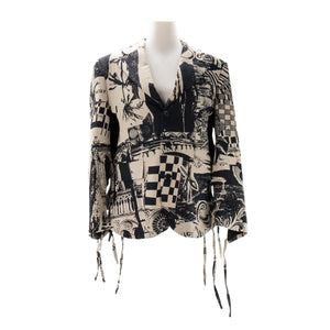 LOUIS VUITTON - Blazer Louis Vuitton à motif noir et blanc (T44)