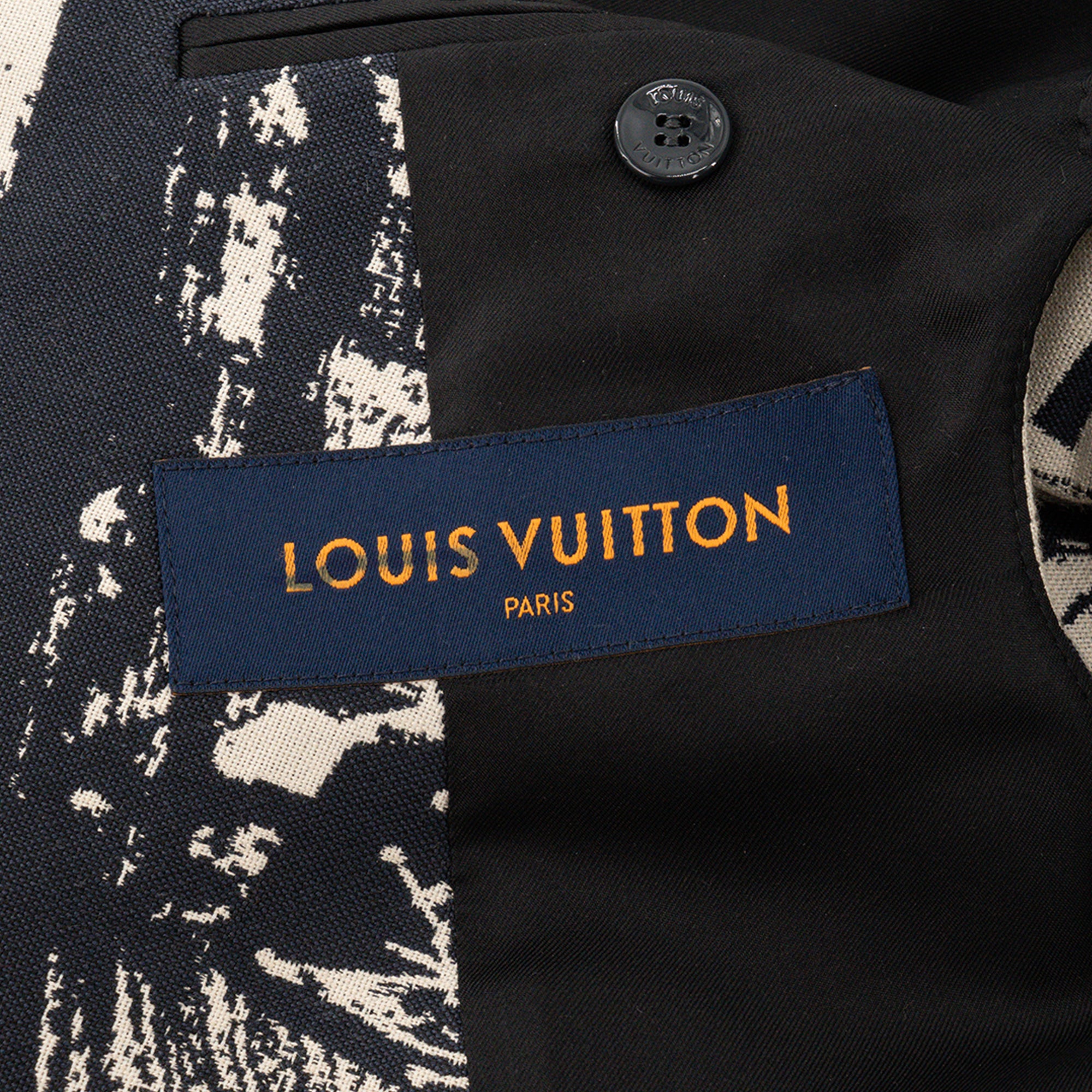 LOUIS VUITTON - Blazer Louis Vuitton à motif noir et blanc (T44)