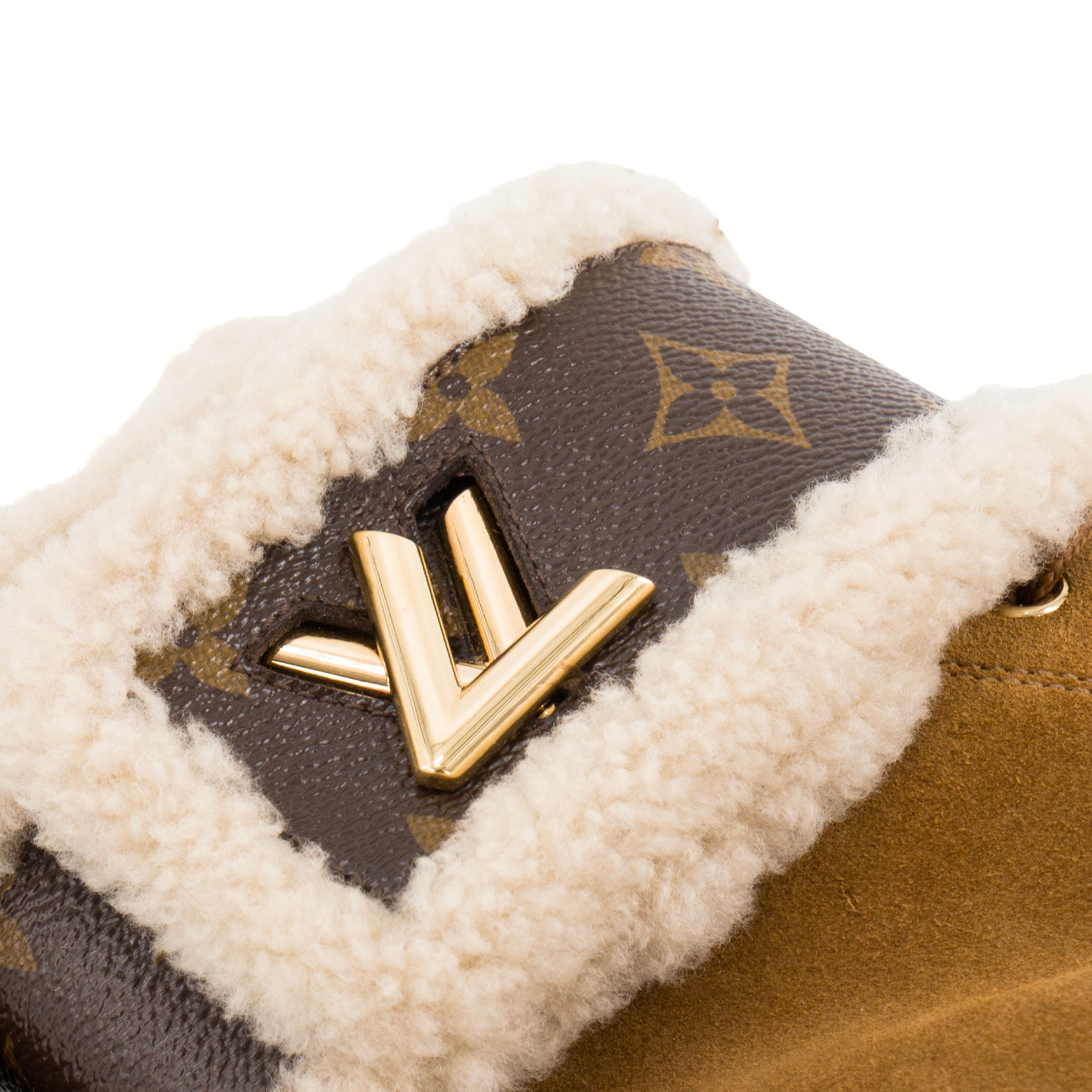 LOUIS VUITTON - Boots Wonderland Louis Vuitton en daim et toile enduite monogrammée marron (T37,5)