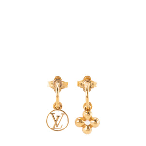 LOUIS VUITTON - Boucles d'oreilles Blooming Louis Vuitton en métal doré