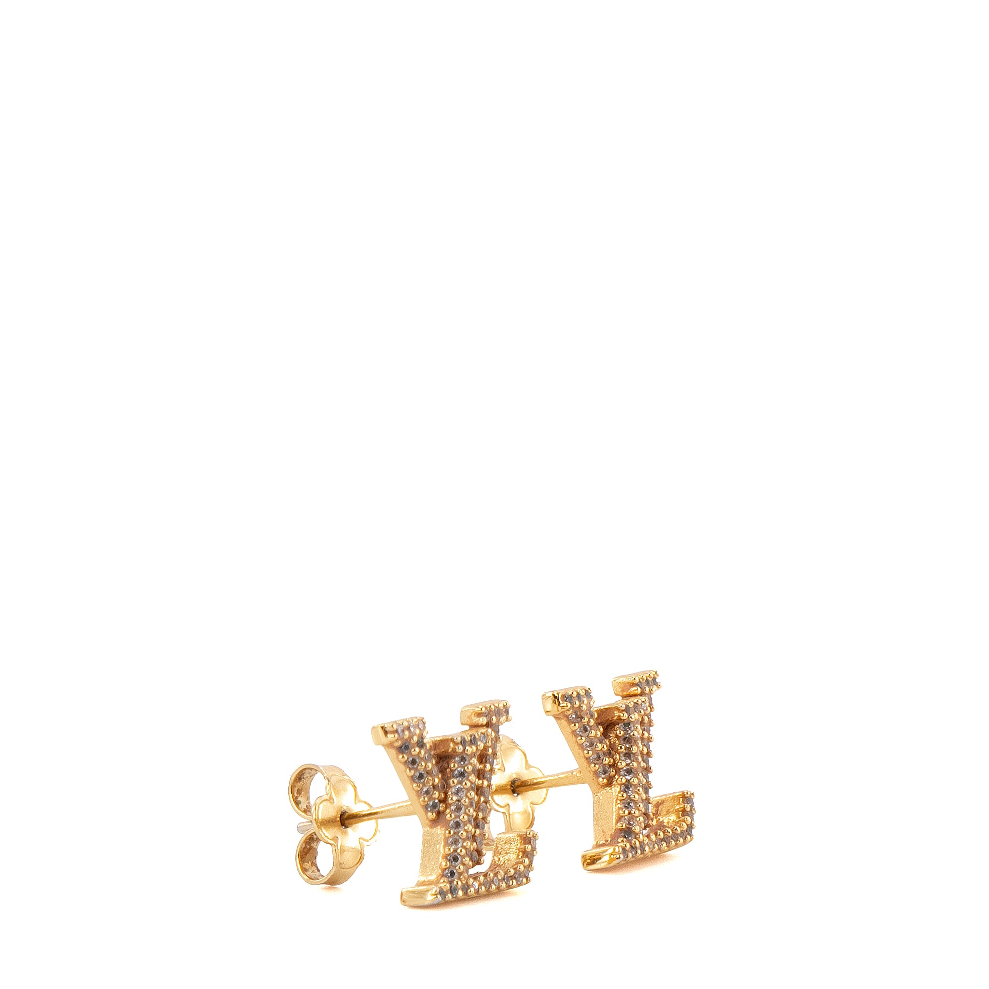 LOUIS VUITTON - Boucles d'oreilles LV Iconic Louis Vuitton en métal doré et strass