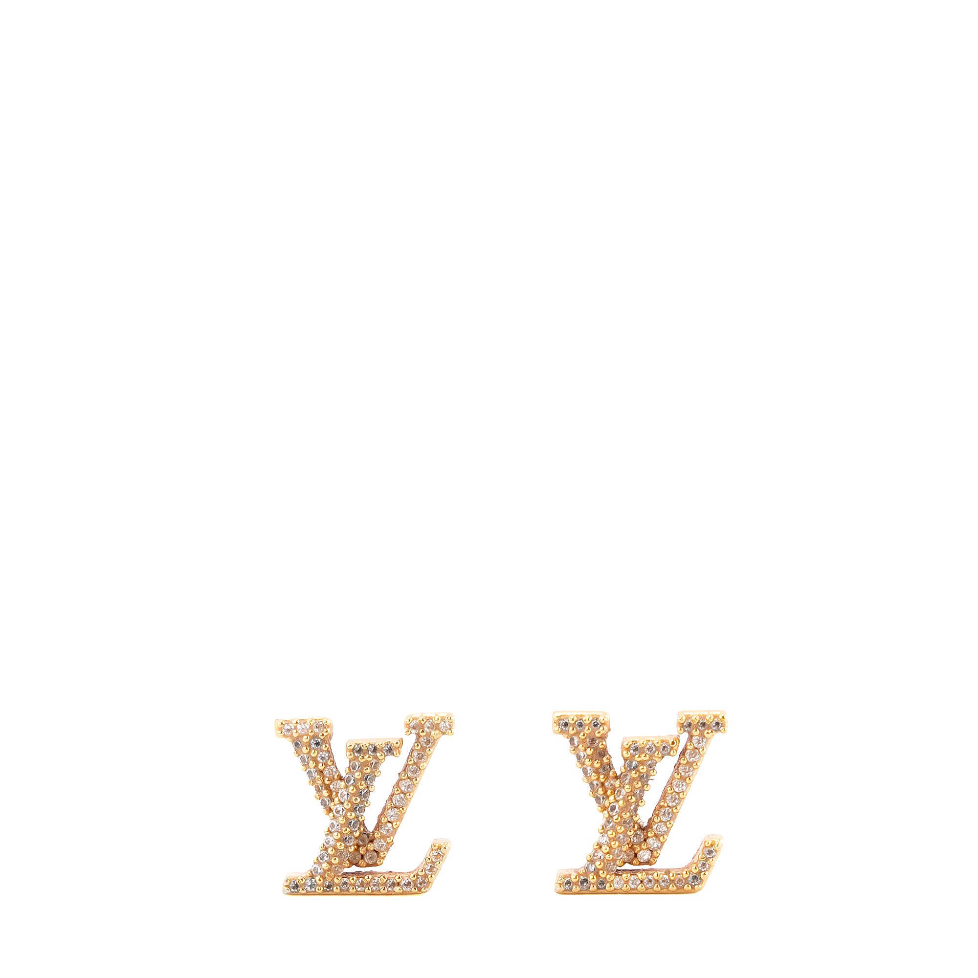 LOUIS VUITTON - Boucles d'oreilles LV Iconic Louis Vuitton en métal doré et strass
