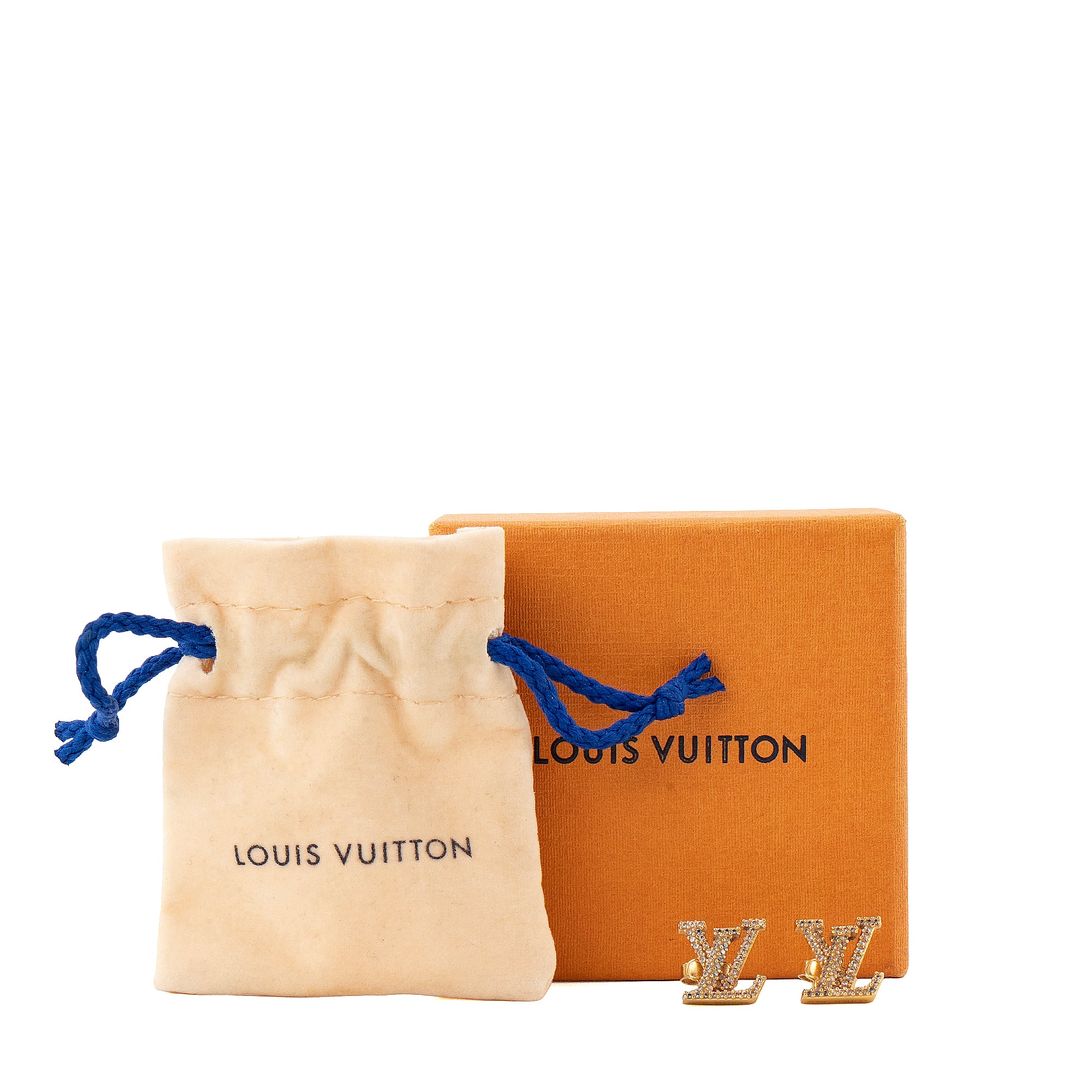 LOUIS VUITTON - Boucles d'oreilles LV Iconic Louis Vuitton en métal doré et strass
