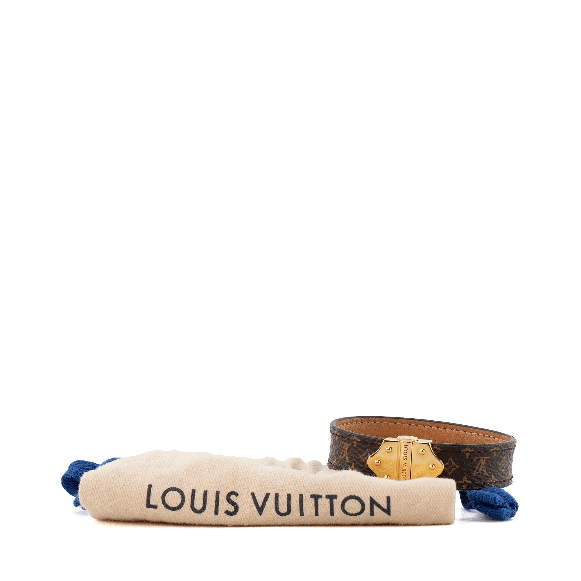 LOUIS VUITTON - Bracelet Nano Monogram Louis Vuitton en toile enduite monogrammée (T17)