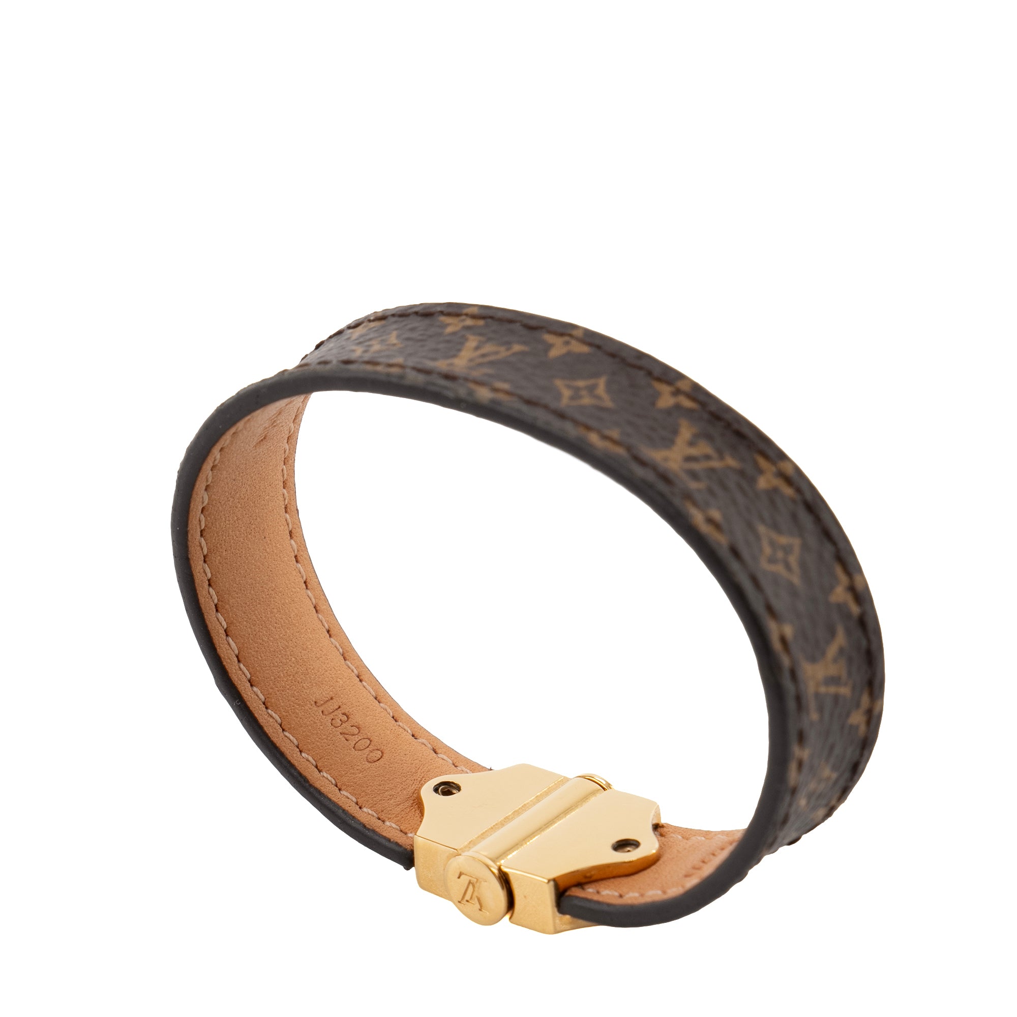 LOUIS VUITTON - Bracelet Nano Monogram Louis Vuitton en toile enduite monogrammée (T17)