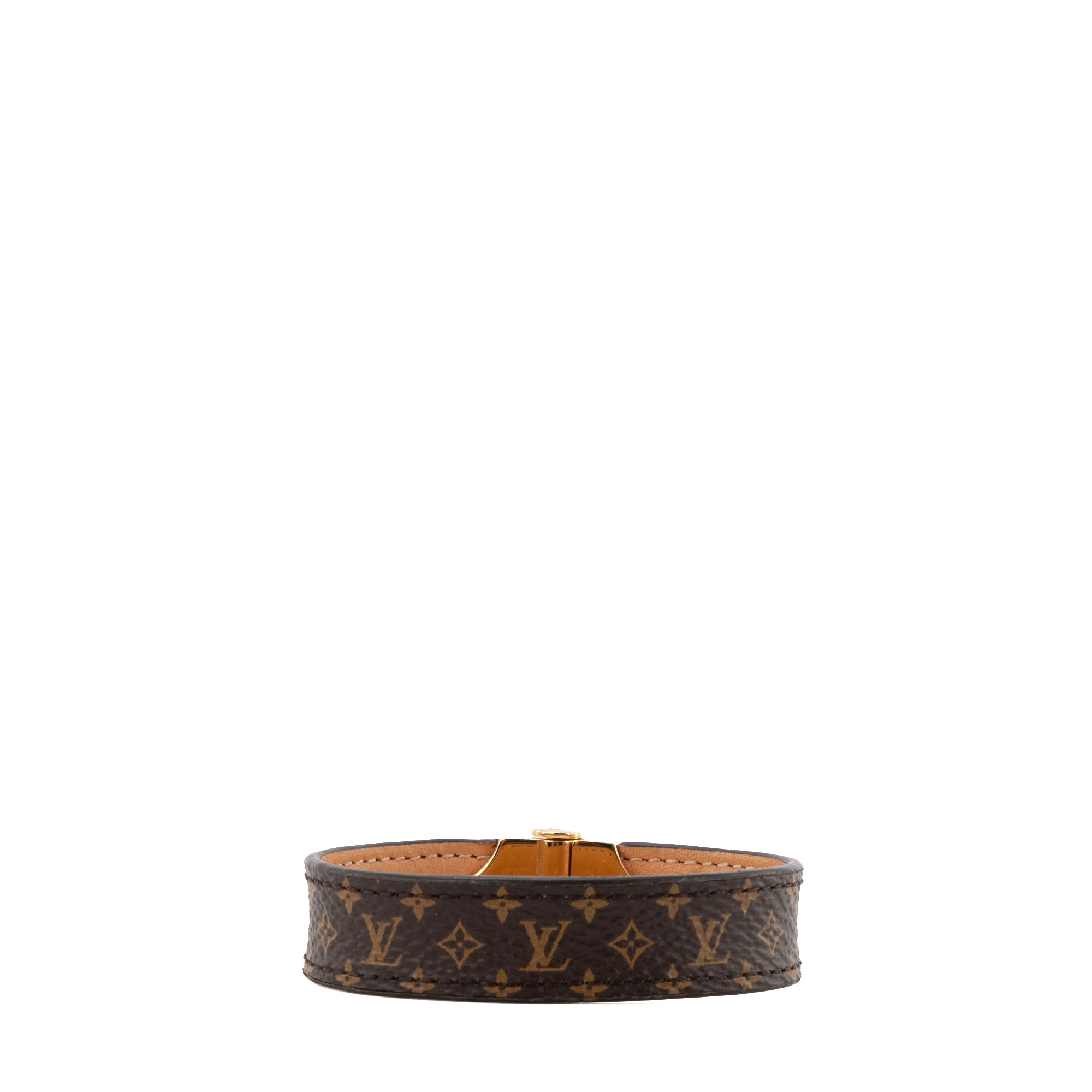 LOUIS VUITTON - Bracelet Nano Monogram Louis Vuitton en toile enduite monogrammée (T17)