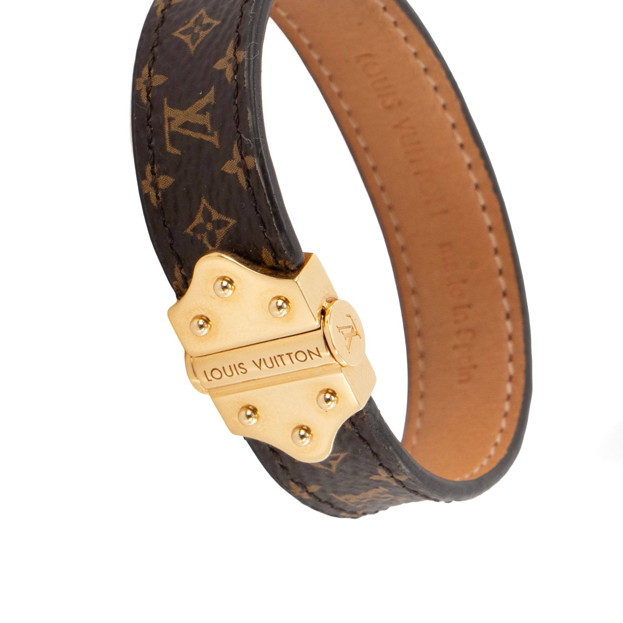 LOUIS VUITTON - Bracelet Nano Monogram Louis Vuitton en toile enduite monogrammée (T17)