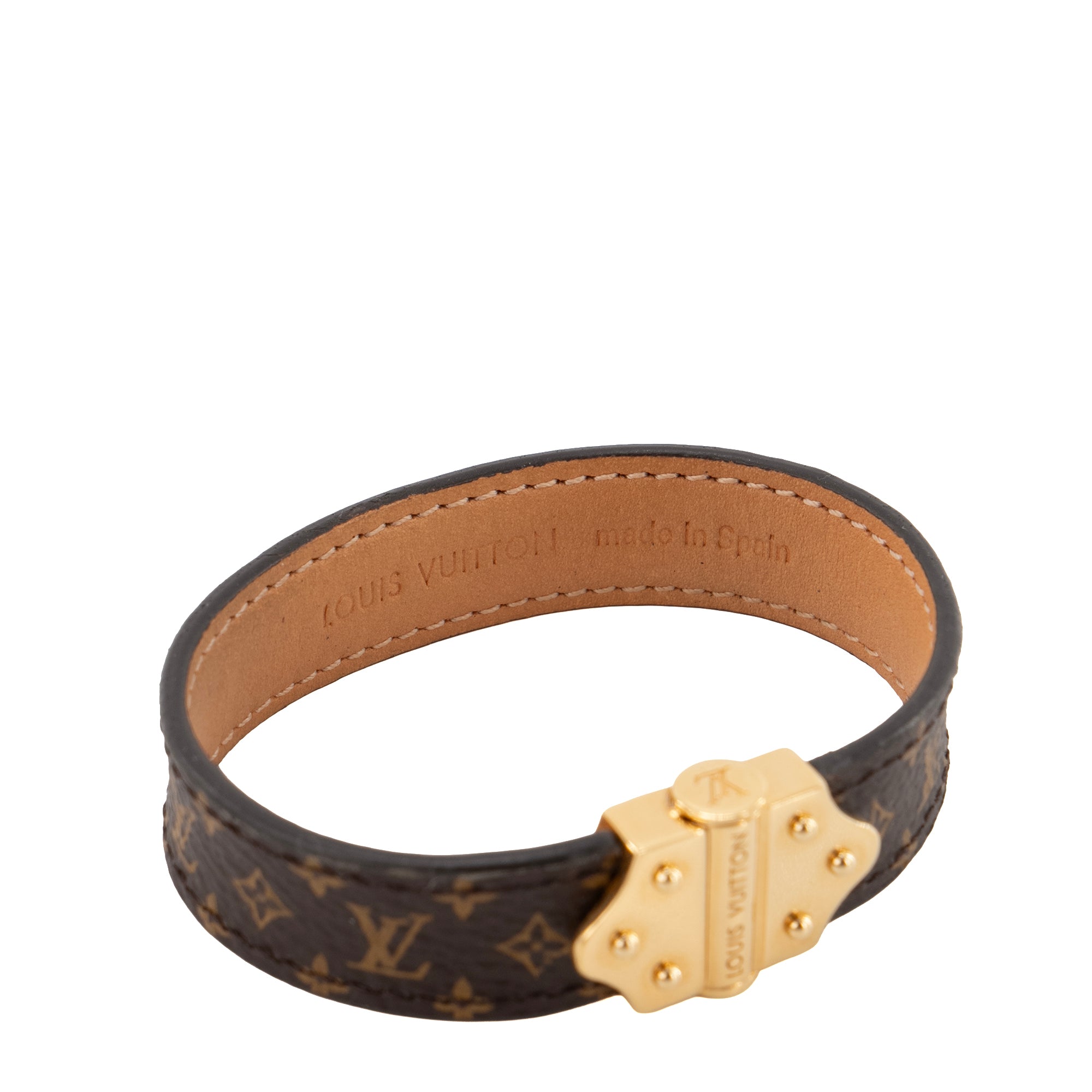 LOUIS VUITTON - Bracelet Nano Monogram Louis Vuitton en toile enduite monogrammée (T17)
