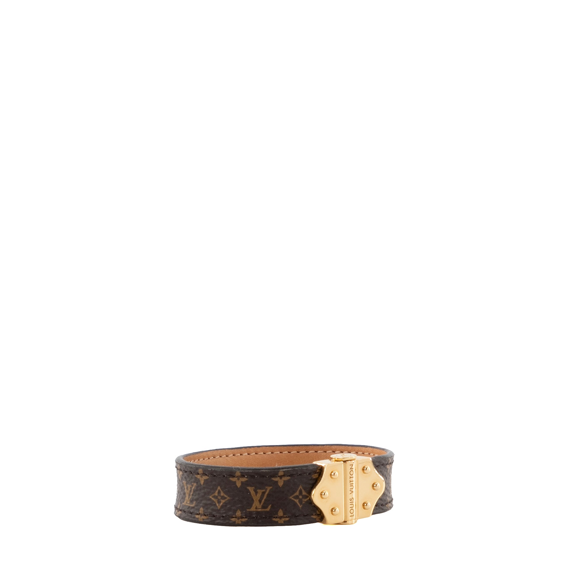 LOUIS VUITTON - Bracelet Nano Monogram Louis Vuitton en toile enduite monogrammée (T17)