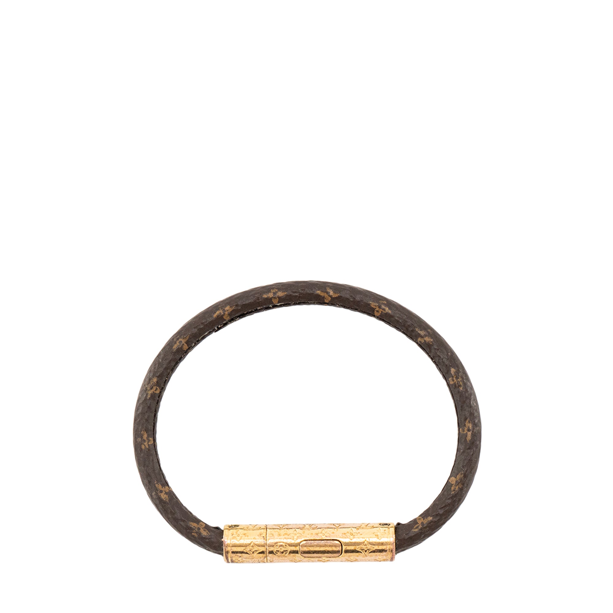 LOUIS VUITTON - Bracelet Keep It Louis Vuitton en toile enduite monogrammée marron (T17)
