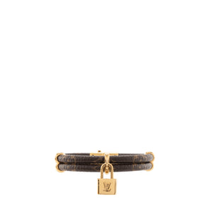 LOUIS VUITTON - Bracelet Keep It Twice Louis Vuitton en métal et toile monogrammée marron (T17)