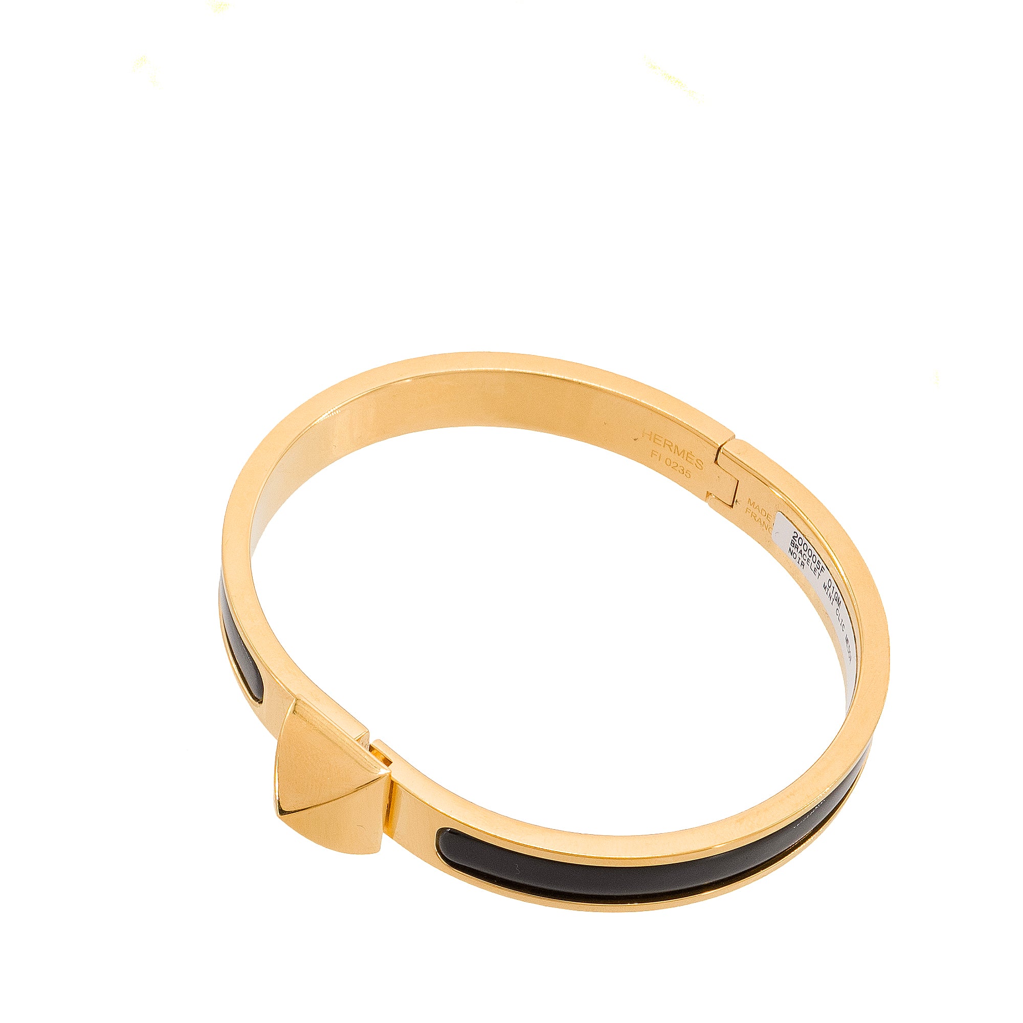 HERMÈS - Bracelet Mini Clic Medor Hermès en émail noir