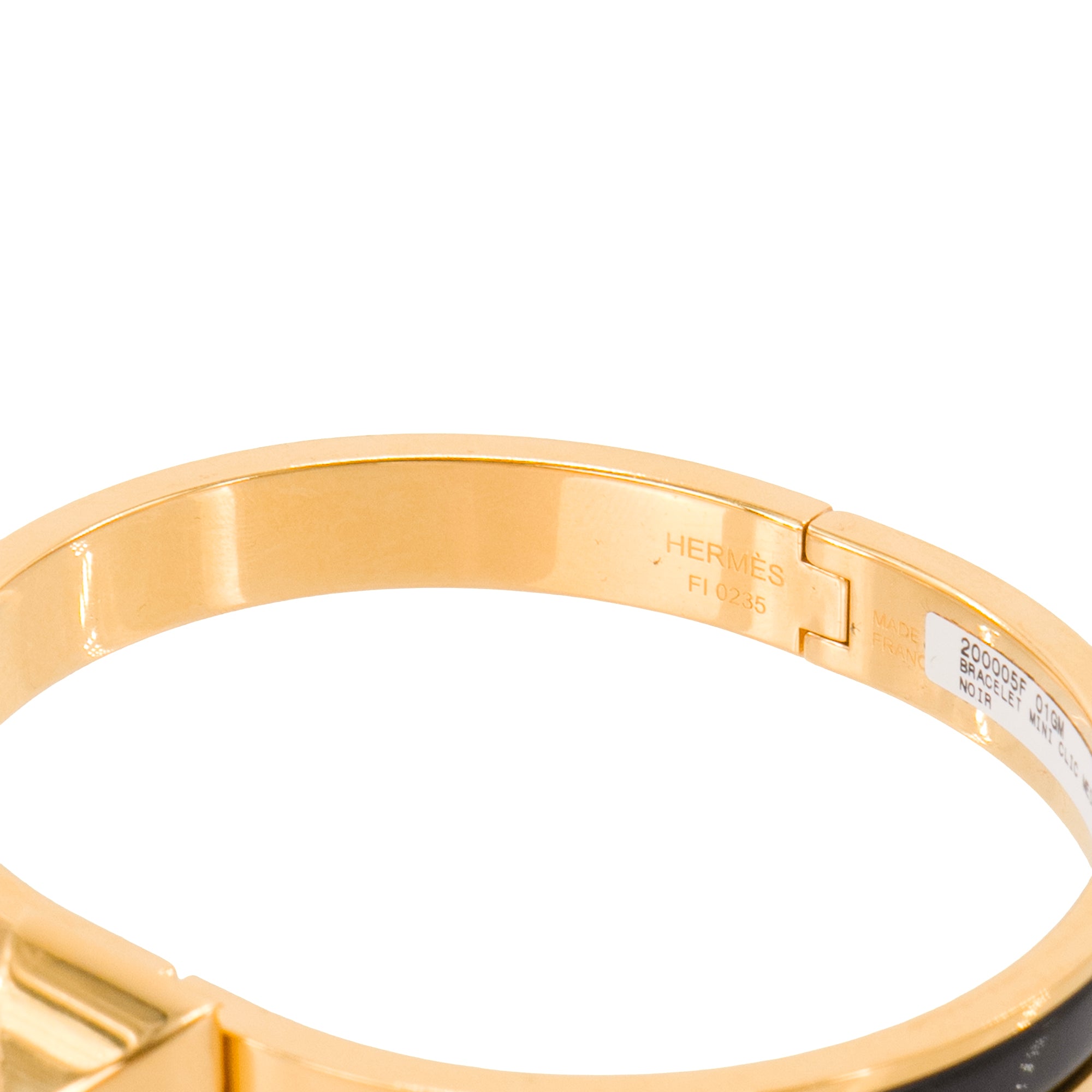 HERMÈS - Bracelet Mini Clic Medor Hermès en émail noir