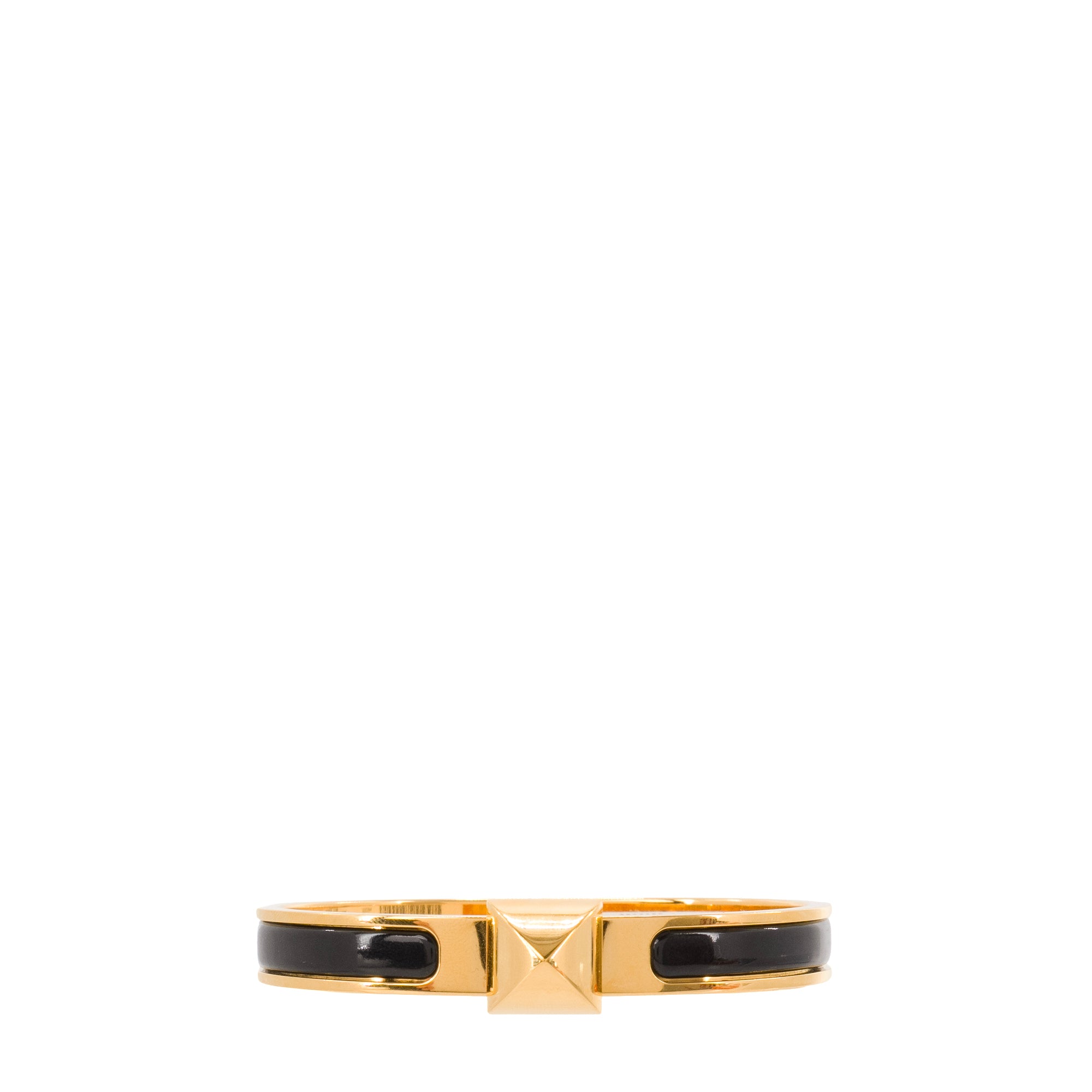 HERMÈS - Bracelet Mini Clic Medor Hermès en émail noir