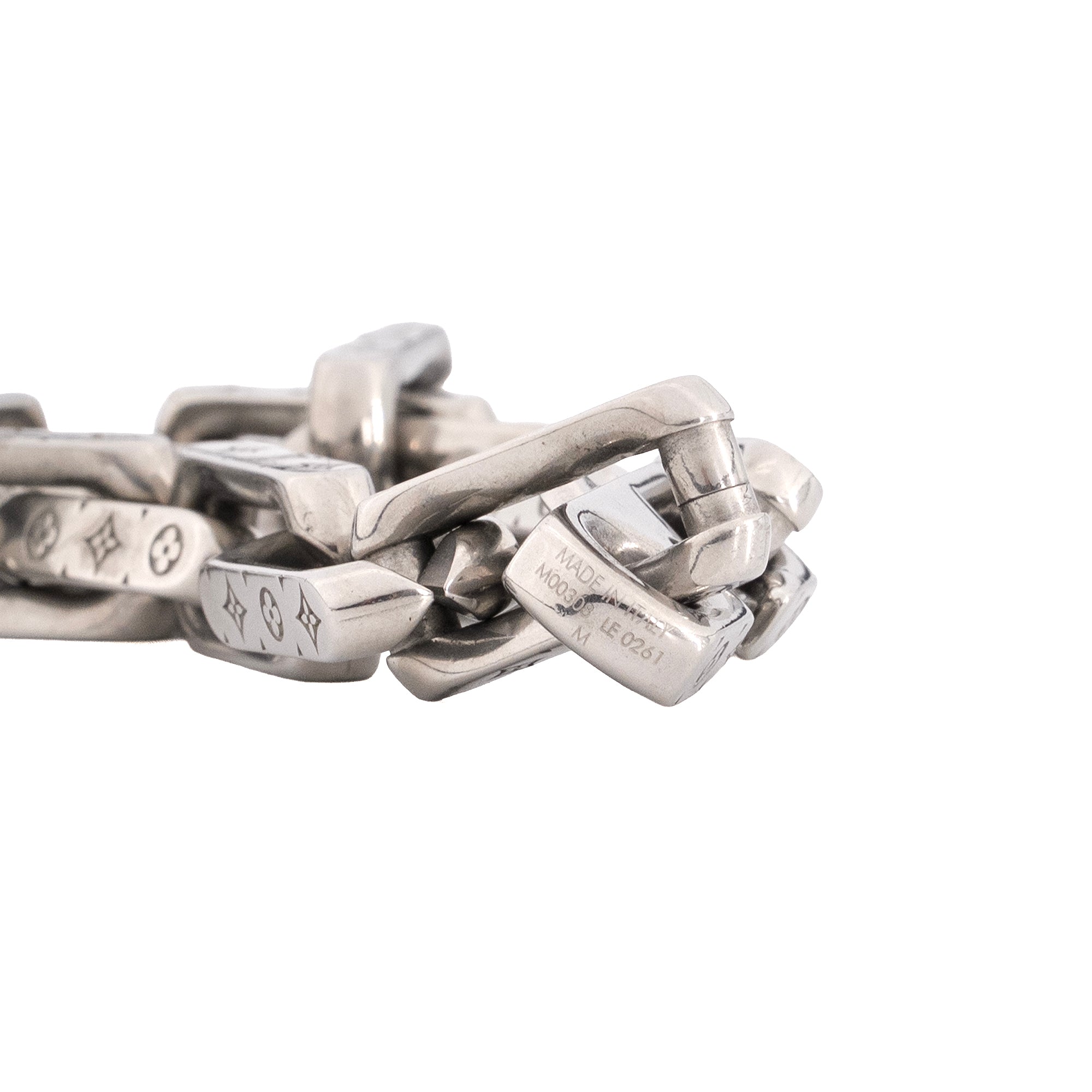 LOUIS VUITTON - Bracelet Monogram Chain S00 Louis Vuitton en métal argenté (M)
