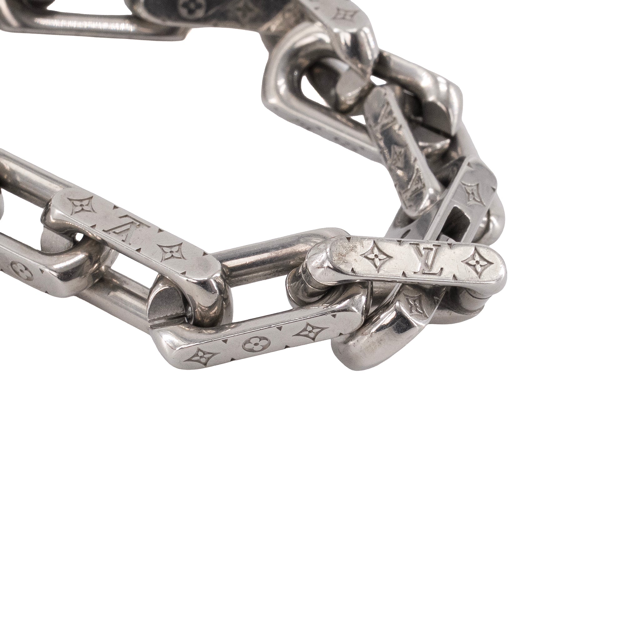 LOUIS VUITTON - Bracelet Monogram Chain S00 Louis Vuitton en métal argenté (M)