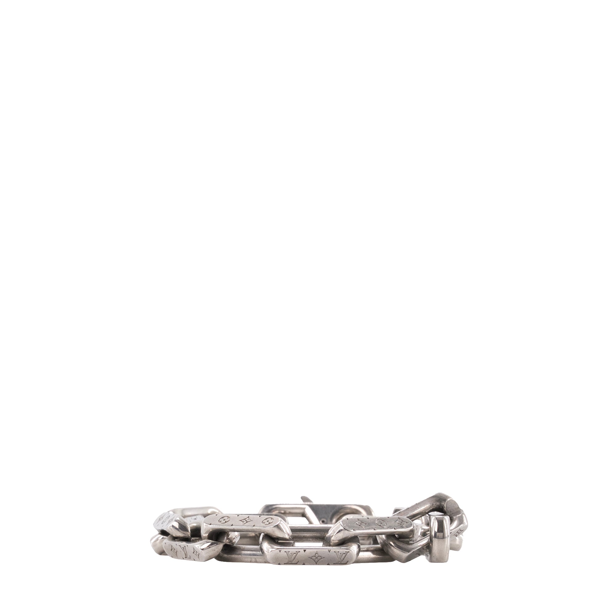 LOUIS VUITTON - Bracelet Monogram Chain S00 Louis Vuitton en métal argenté (M)