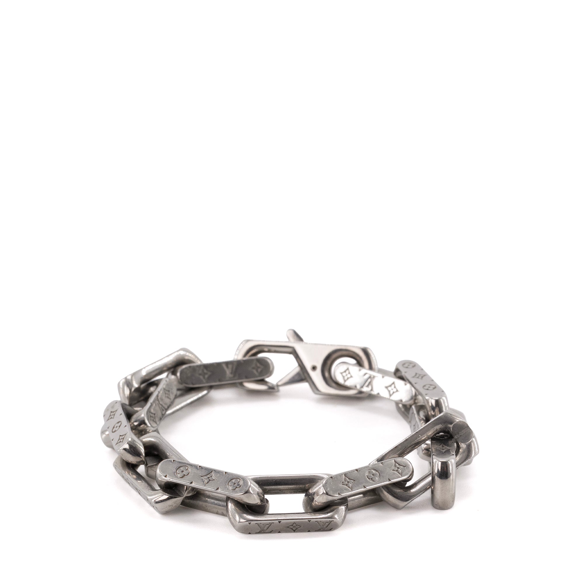 LOUIS VUITTON - Bracelet Monogram Chain S00 Louis Vuitton en métal argenté (M)