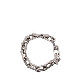 LOUIS VUITTON - Bracelet Monogram Chain S00 Louis Vuitton en métal argenté (M)